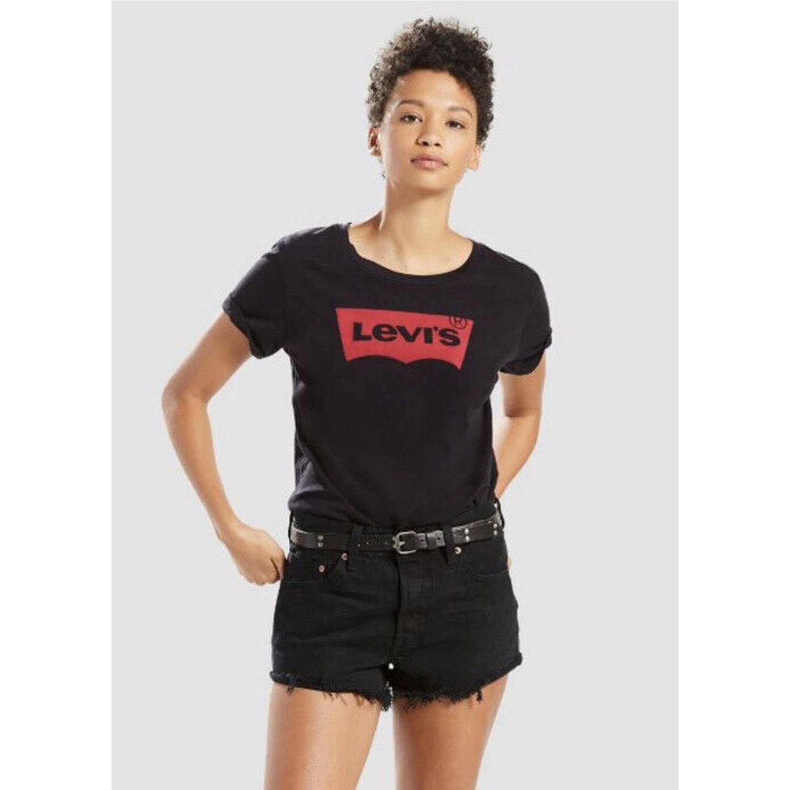 Levi's iconic Logo Women Perfect Tee-Shirt short sleeve classic Top Size M / US 6-8 / IT 42-44 - 1 Thumbnail