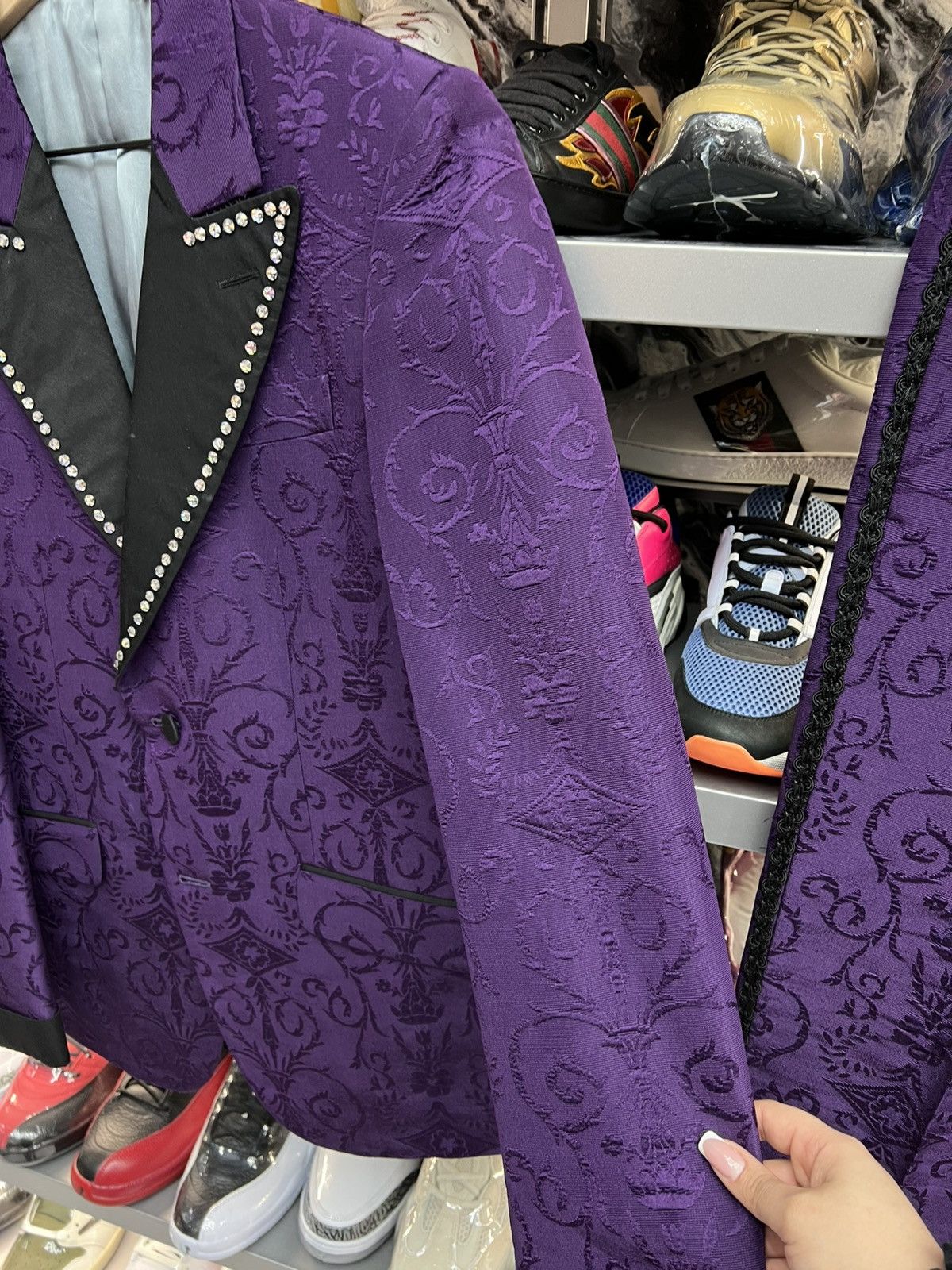 Gucci Gucci Purple Crystal Suit Set Size 34S - 6 Thumbnail