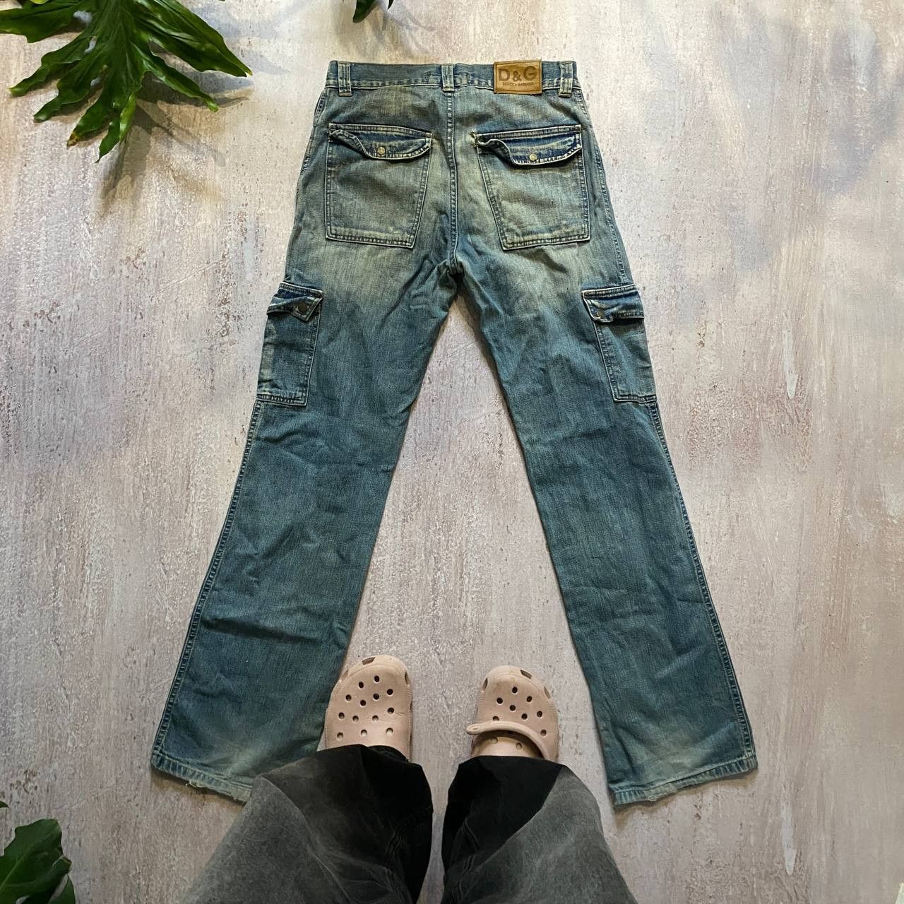 Dolce & Gabbana VINTAGE Y2K DOLCE & GABBANA HYPE FADED RARE CARGO DENIM Size US 29 - 2 Thumbnail