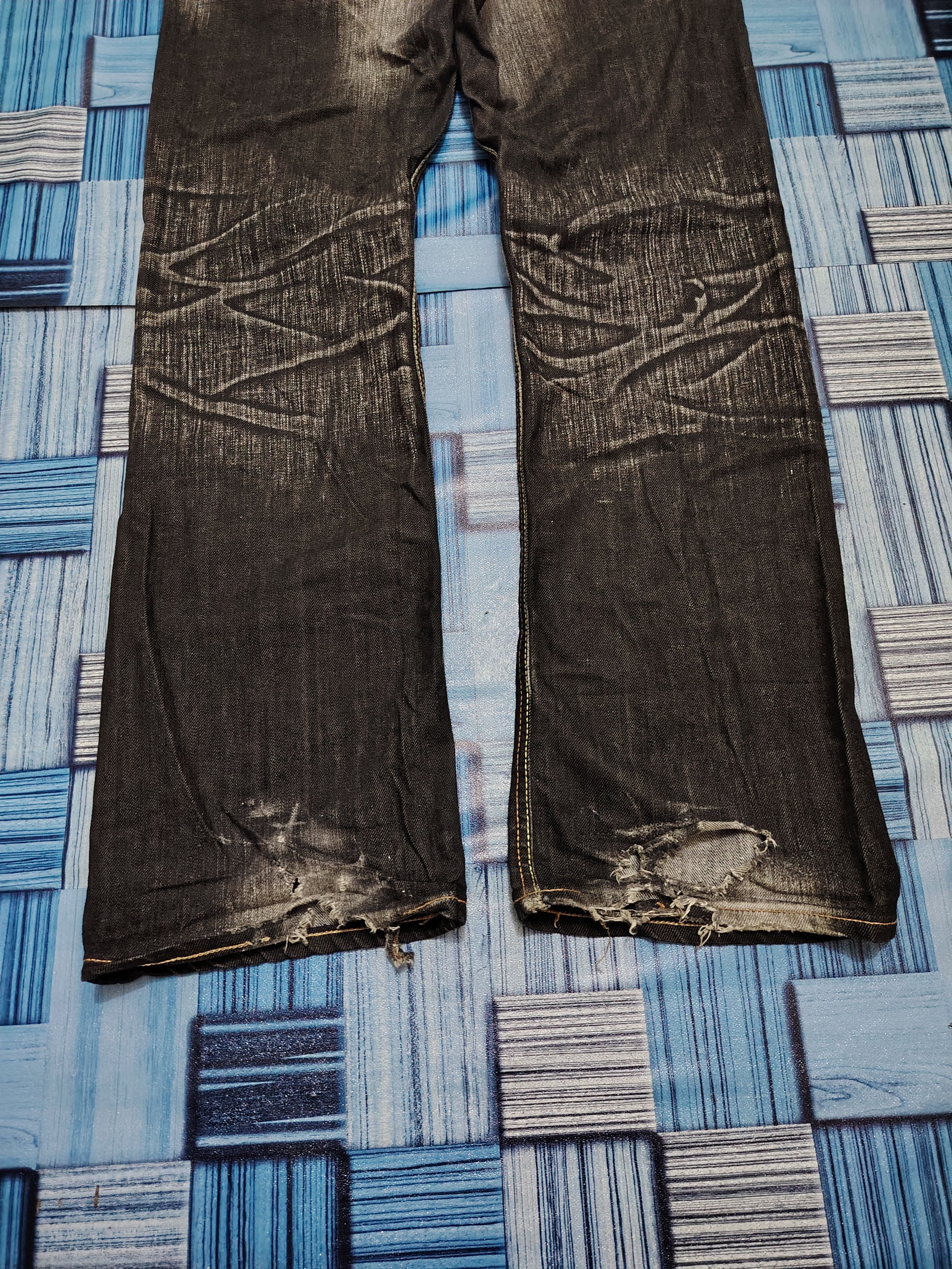 Edwin Japanese Edwin 503 Blue Trip Black Flared Jeans Size US 30 / EU 46 - 23 Thumbnail