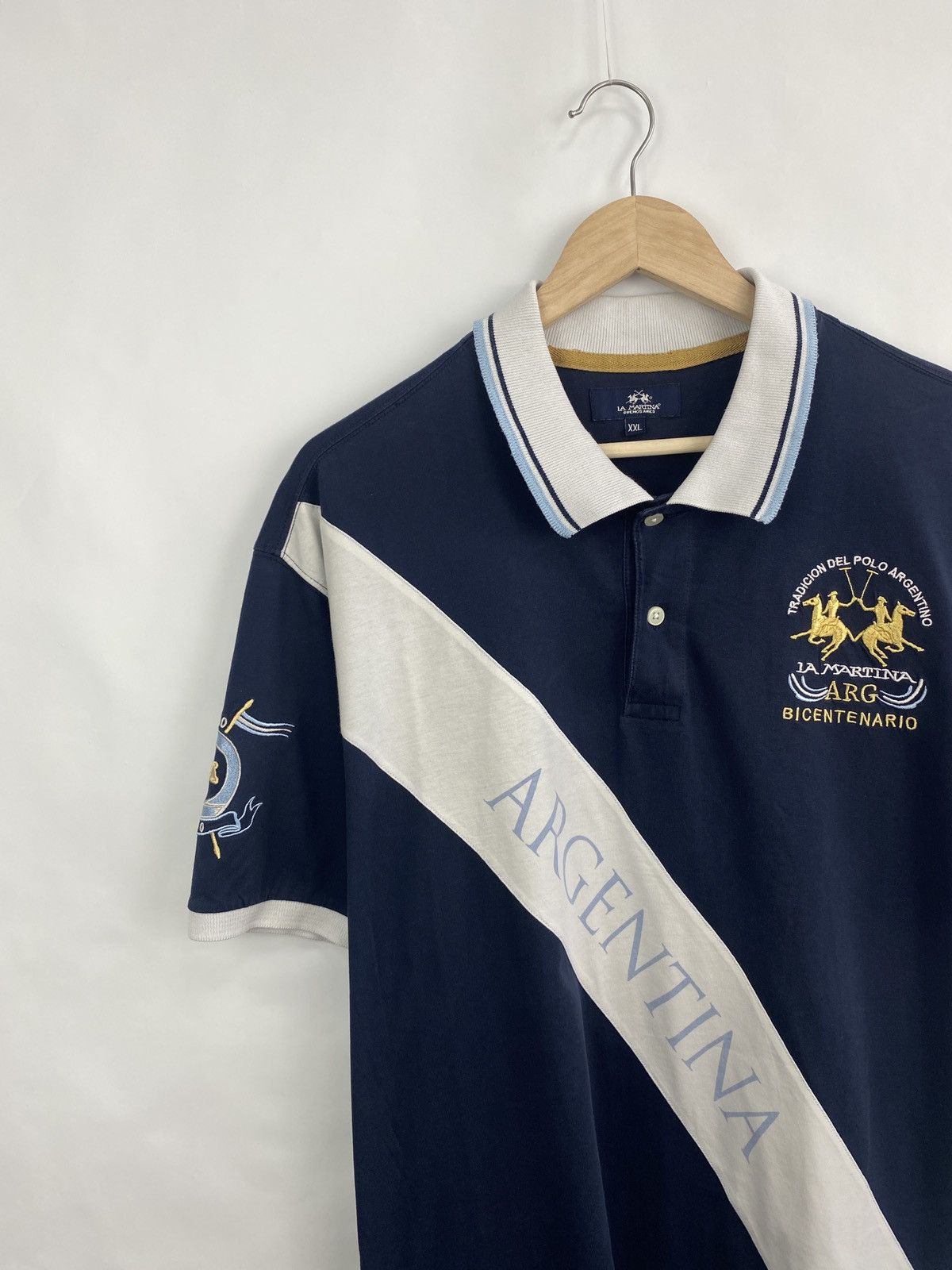 La Martina 🇦🇷 Vintage 90s La Martina Argentina T-Shirt Y2K Rare Retro Size US XXL / EU 58 / 5 - 2 Thumbnail