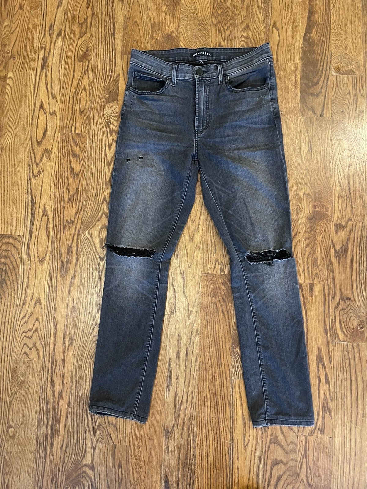 MONFRERE Monfrère Greyson Distressed Skinny Jeans 31x32 Size US 31 - 2 Thumbnail