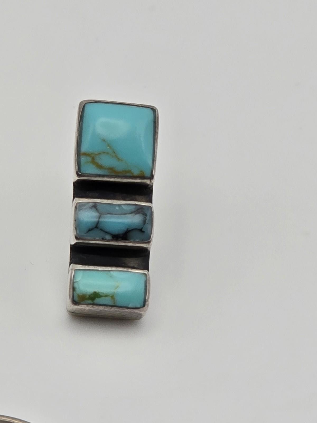 The Unbranded Brand Vintage 925 Sterling Silver Turquoise Earrings Southwestern Size ONE SIZE - 7 Thumbnail