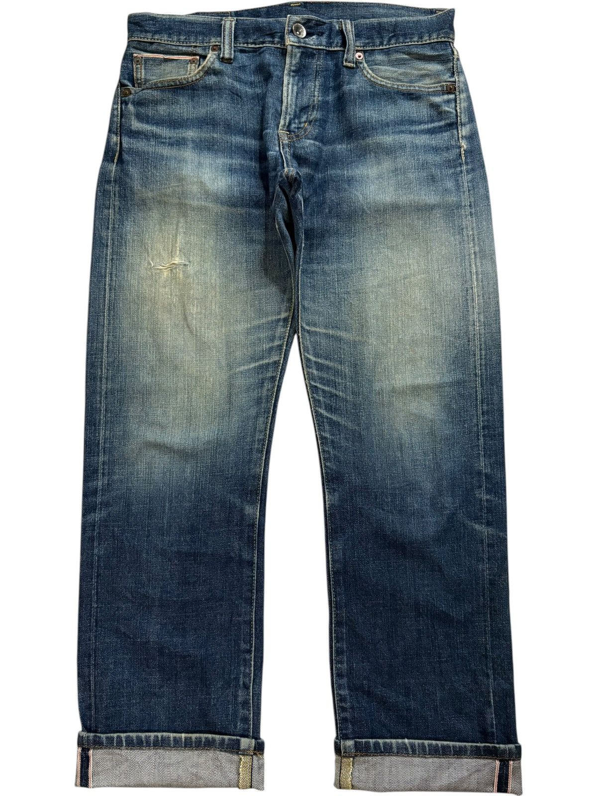 Uniqlo Vintage Japanese Uniqlo Mud Wash Distressed Selvedge Jeans Size US 32 / EU 48 - 1 Thumbnail
