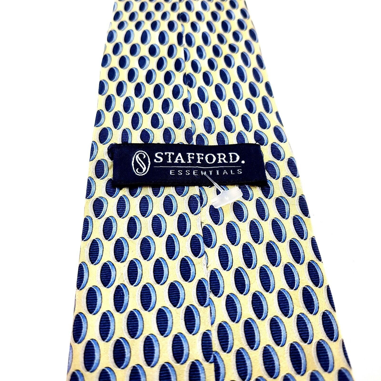 Stafford Stafford Essentials Yellow Silk Tie Woven Geometric Size ONE SIZE - 4 Thumbnail
