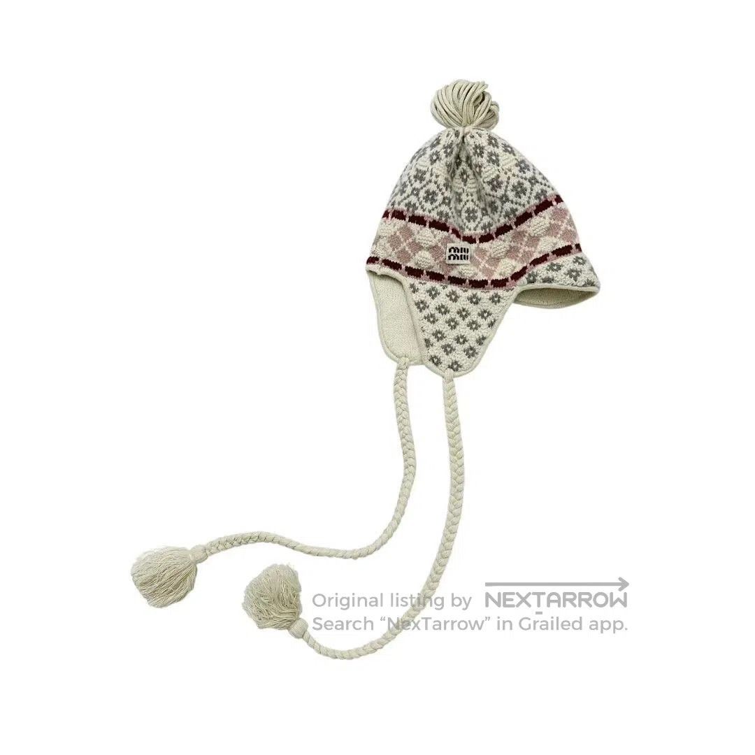 Miu Miu Miu Miu Fair Isle Knit Earflap Hat. Size ONE SIZE - 1 Thumbnail