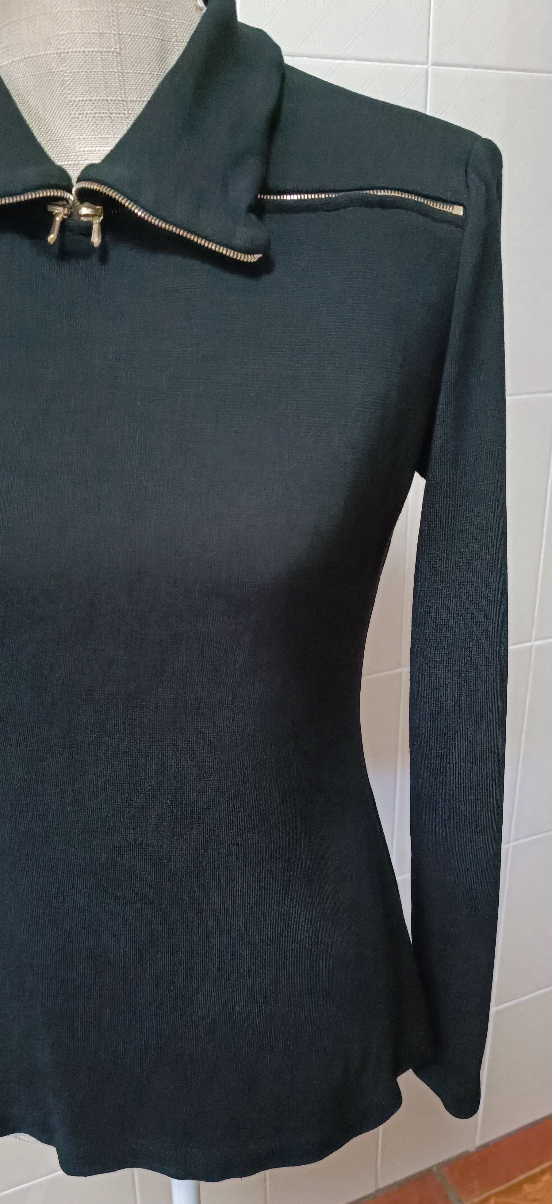 Jean Paul Gaultier Black sweater with Zippers on the front, above the bust. Size M / US 6-8 / IT 42-44 - 6 Thumbnail