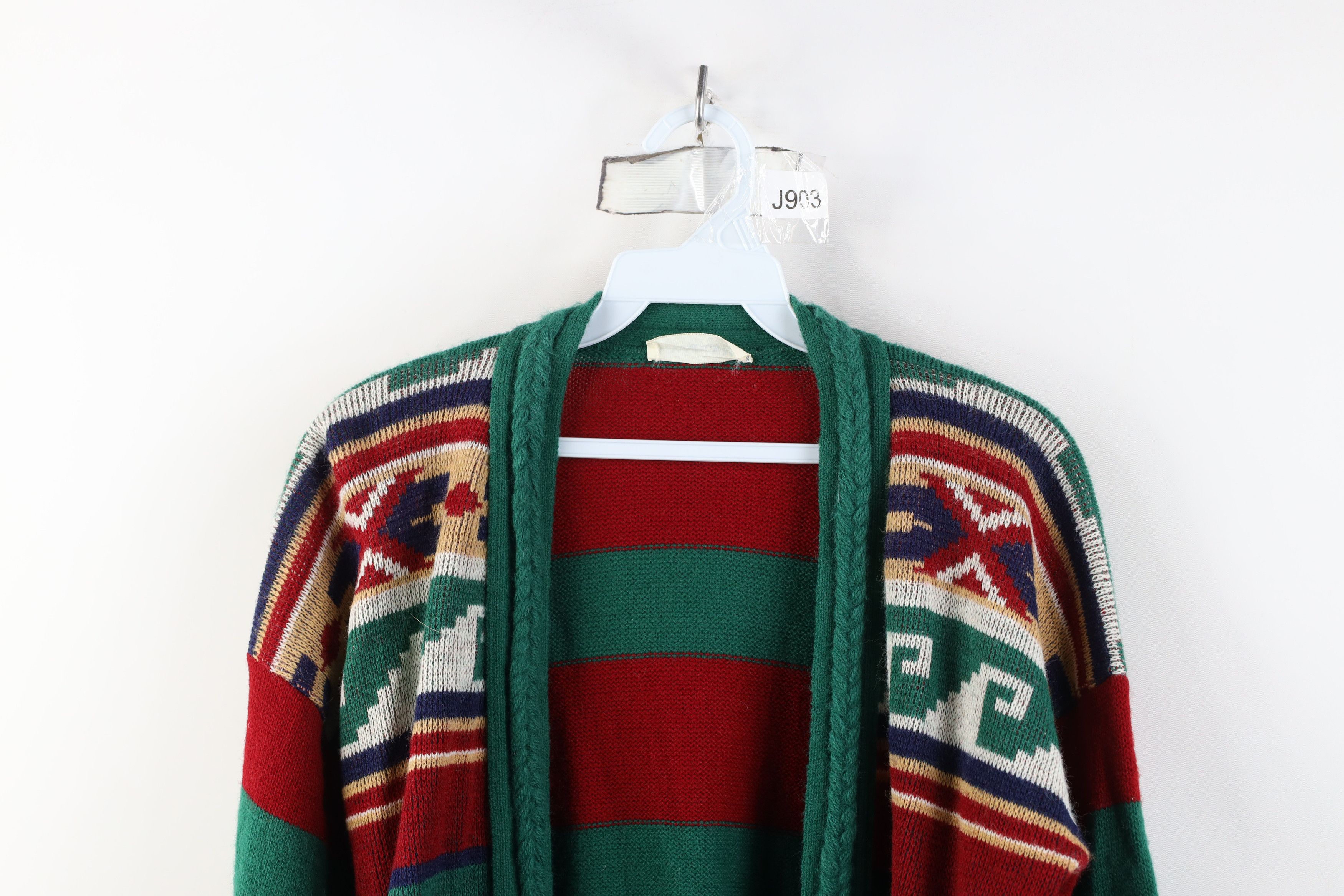 Vintage Vintage 70s Boho Chic Fair Isle Flared Sleeve Knit Sweater Size M / US 6-8 / IT 42-44 - 2 Thumbnail