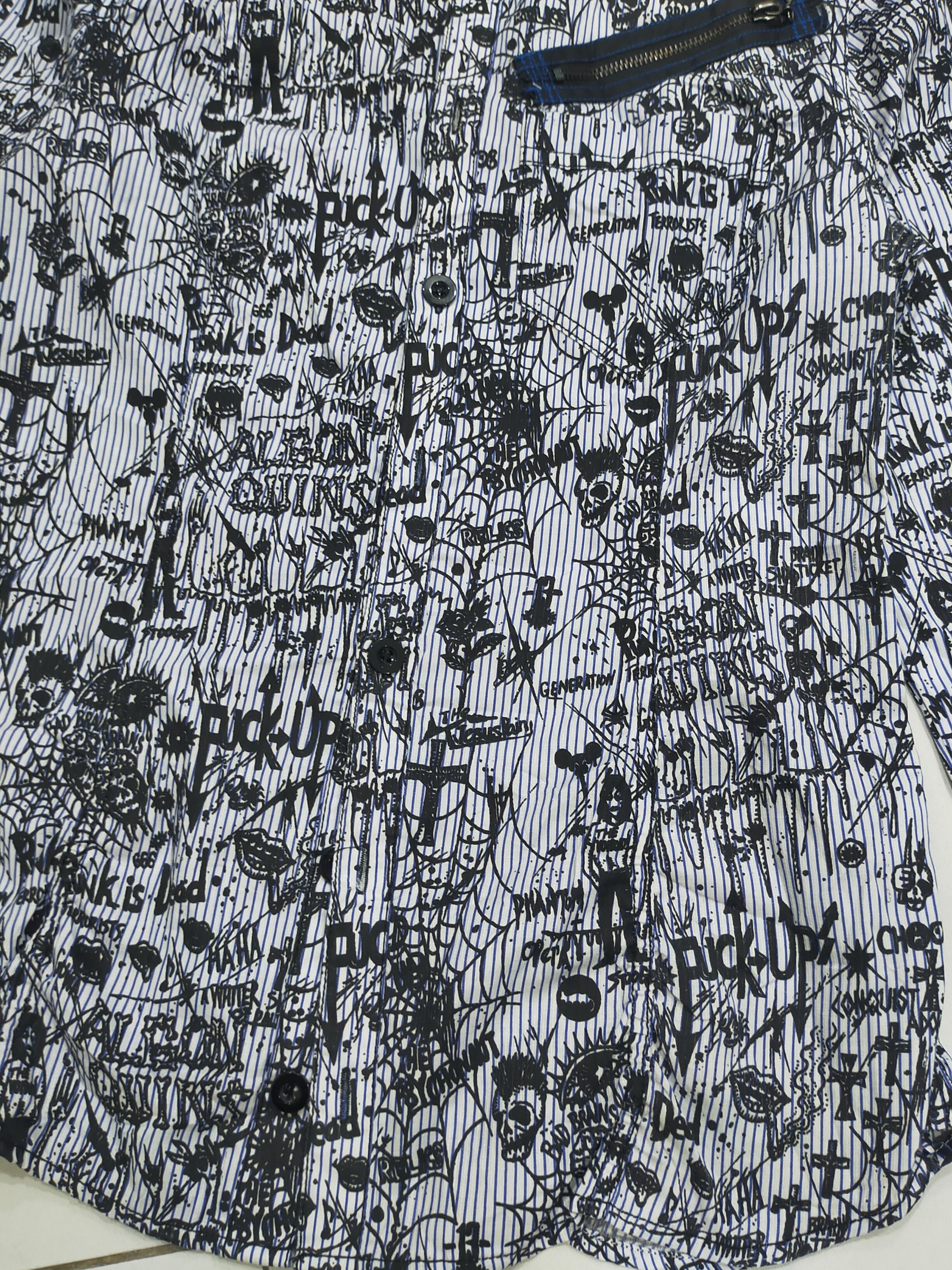 🔥SUPER RARE !! ALGONQUINS PUNK FULLPRINT SKULL BUTTON UP