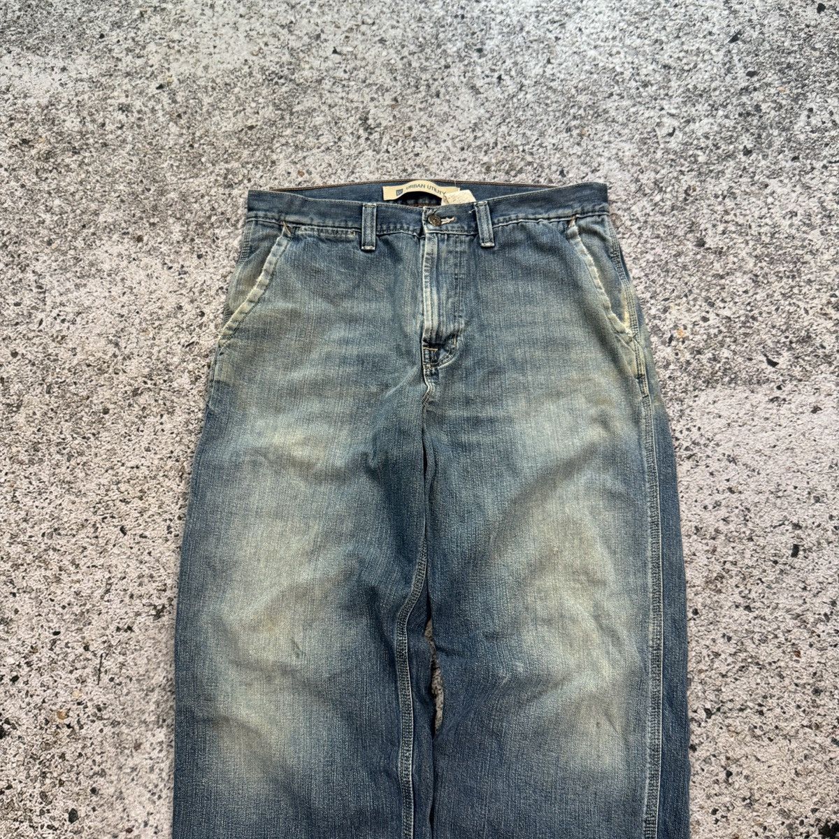 Gap 2000s Y2K Gap Urban Utility Faded Thrashed Jeans ERD Grunge Size US 34 / EU 50 - 3 Thumbnail