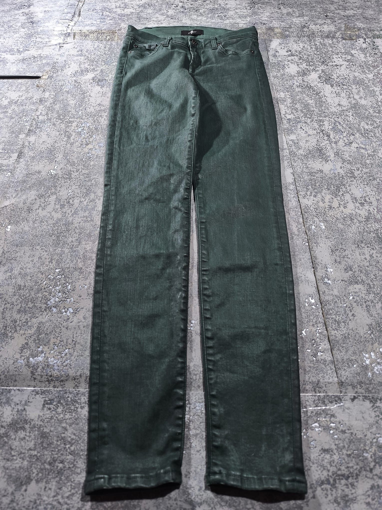 7 For All Mankind hedi slimane type skinny slim coated waxed jeans Size 27" / US 4 / IT 40 - 1 Thumbnail