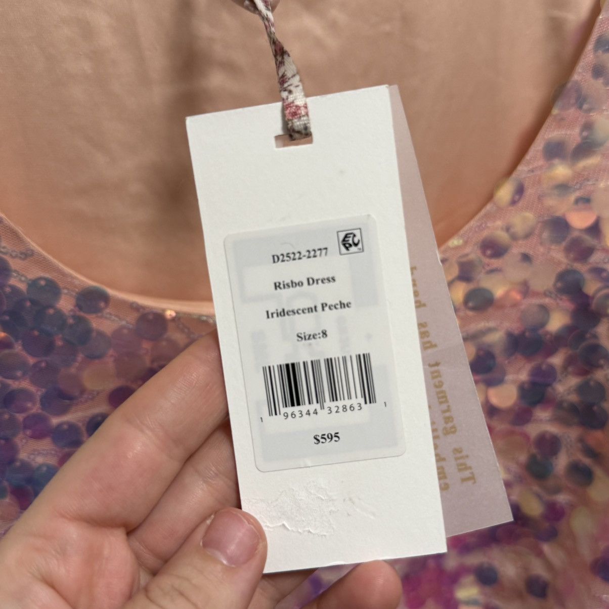 LoveShackFancy NWT Loveshackfancy pink iridescent sequin pailette dress Size M / US 6-8 / IT 42-44 - 3 Thumbnail