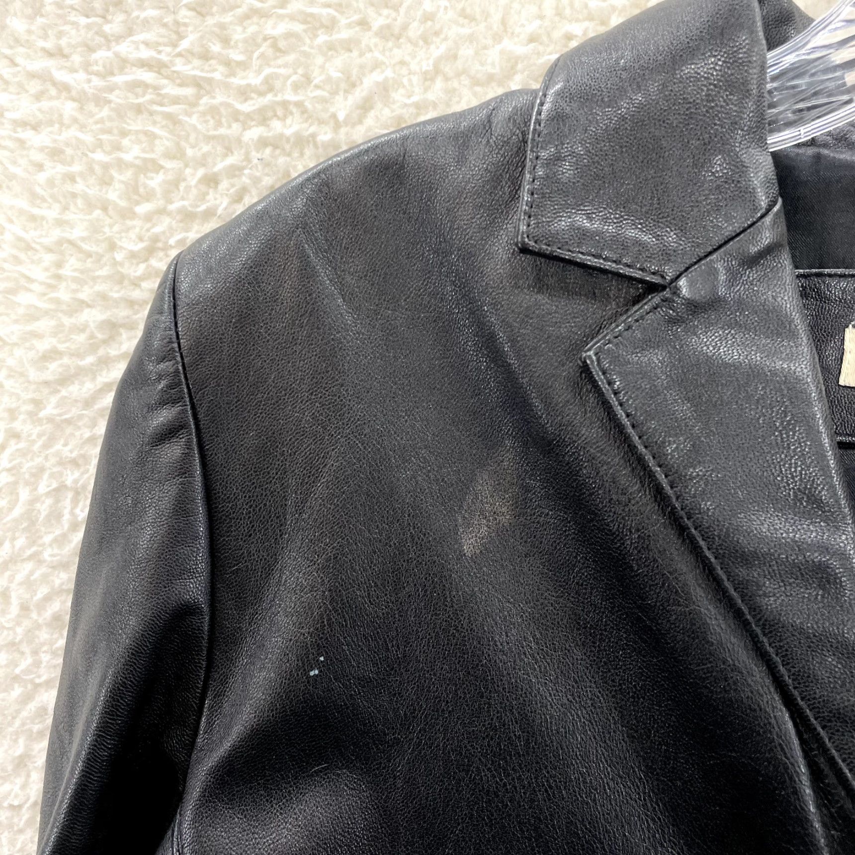 Vintage VINTAGE 90s Y2K Black Leather Jacket Womens XL 14 Large Patent Lined Button Up Grunge - Amanda Smith Size XL / US 12-14 / IT 48-50 - 5 Thumbnail