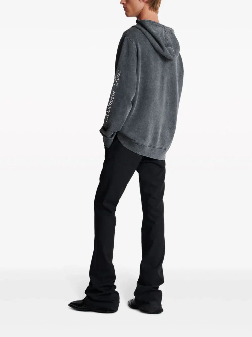 Balmain o1s1wg110125 Dragon Vintage Emb Hoodie in Dark Grey Size US M / EU 48-50 / 2 - 4 Thumbnail