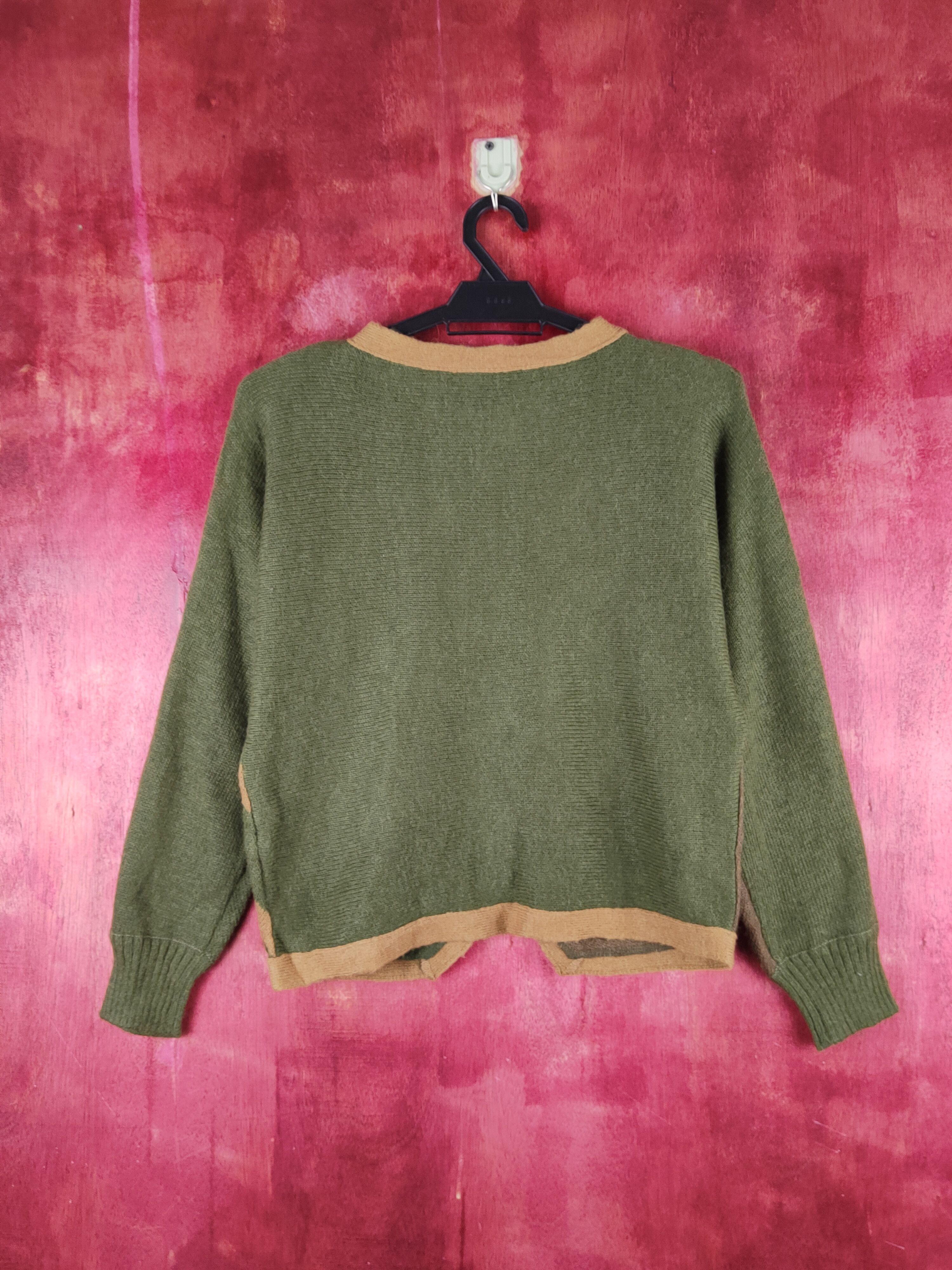 Vintage Les Sportique Green Brown Knitwear Sweatshirts #S2382 Size M / US 6-8 / IT 42-44 - 7 Thumbnail