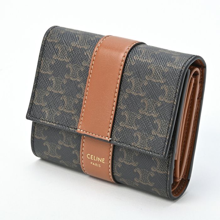 Celine Trifold Wallet in Triomphe Canvas