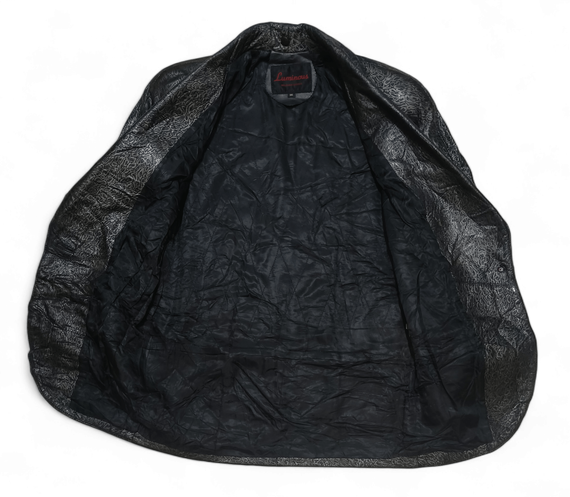 Other Vintage LUMINOUS Unique Design Motifs Leather Coat Jacket Size M / US 6-8 / IT 42-44 - 3 Thumbnail