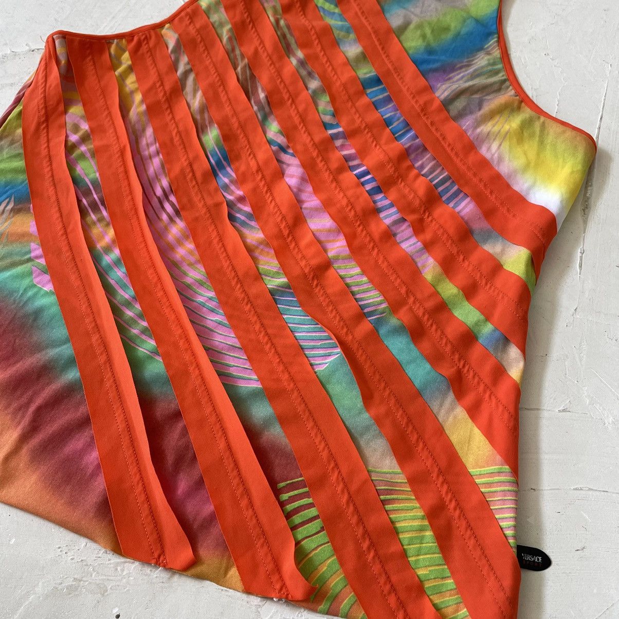 Versace Versace Y2K Retro Diagonal Stripes Tank Top Size XL Size XL / US 12-14 / IT 48-50 - 8 Thumbnail