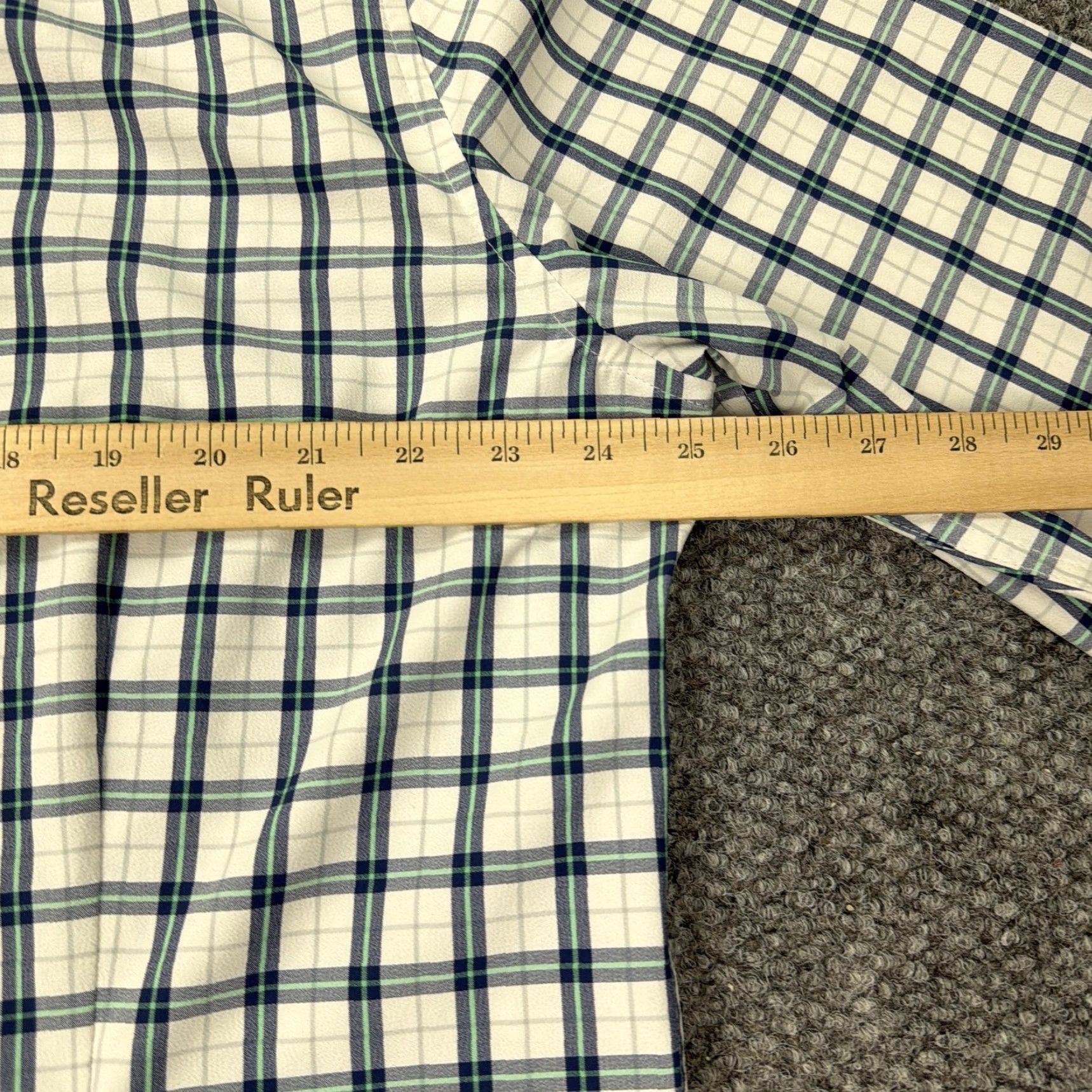 Mizzen+Main Mizzen+Main Shirt Mens 2XL White Green Blue Plaid Leeward Trim Fit Button Down Size US XXL / EU 58 / 5 - 7 Thumbnail