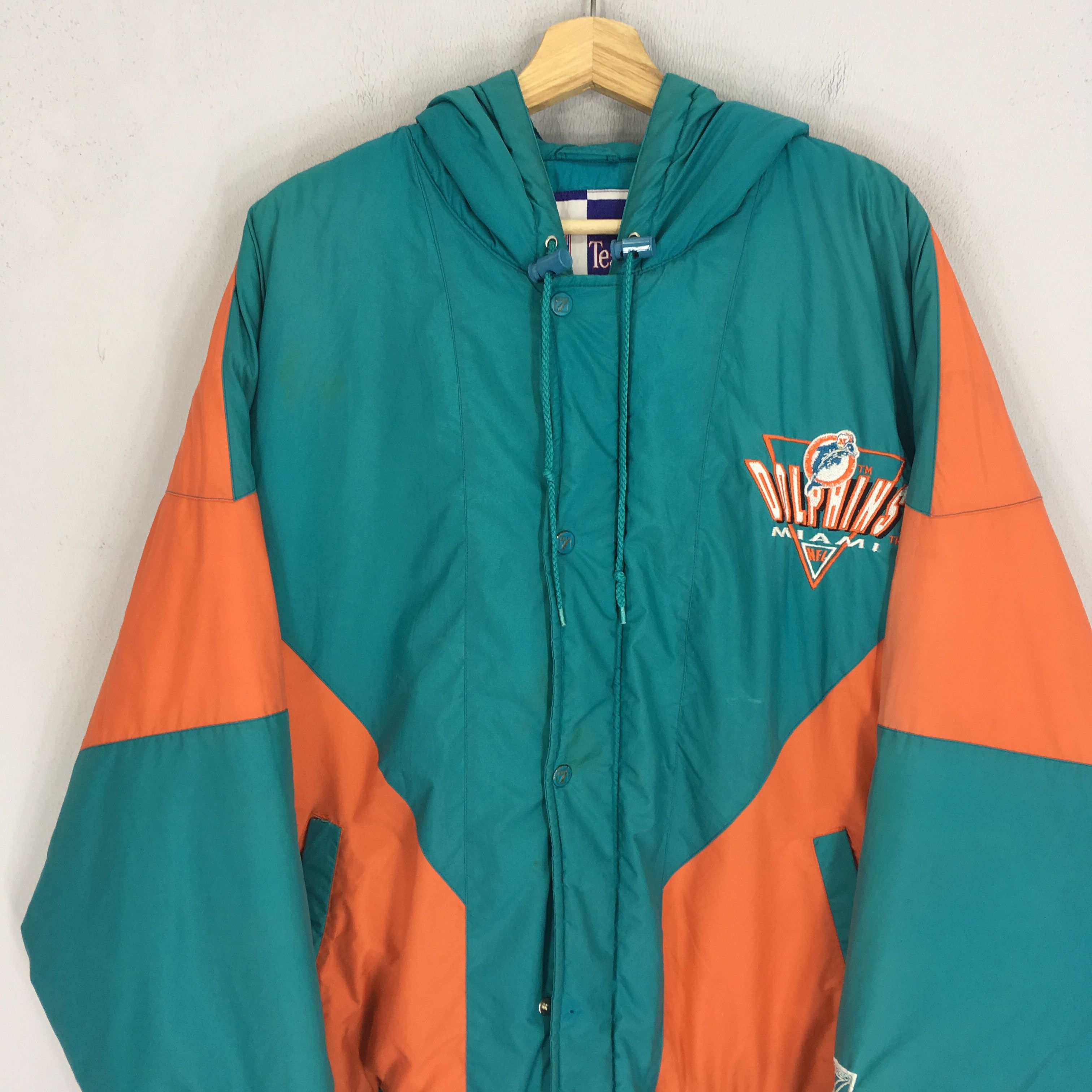NFL Vintage 90's Miami Dolphins NFL Football Bomber Jacket Size US L / EU 52-54 / 3 - 3 Thumbnail