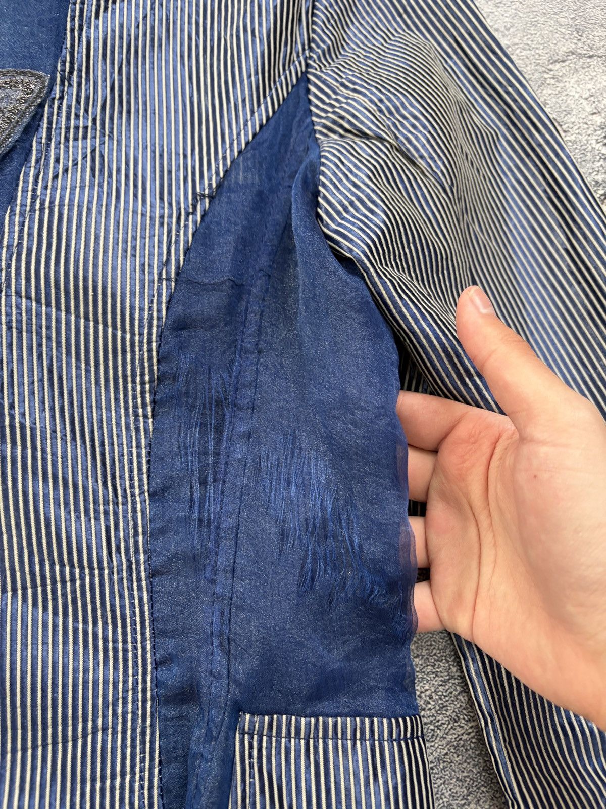 Vintage Save The Queen! Blue Striped Embroidered Jacket Charms S Size S / US 4 / IT 40 - 14 Thumbnail
