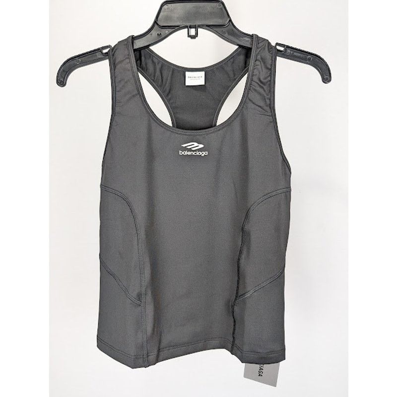 Balenciaga o1rshd1 Athletic Tank Top in Black Size L / US 10 / IT 46 - 1 Thumbnail