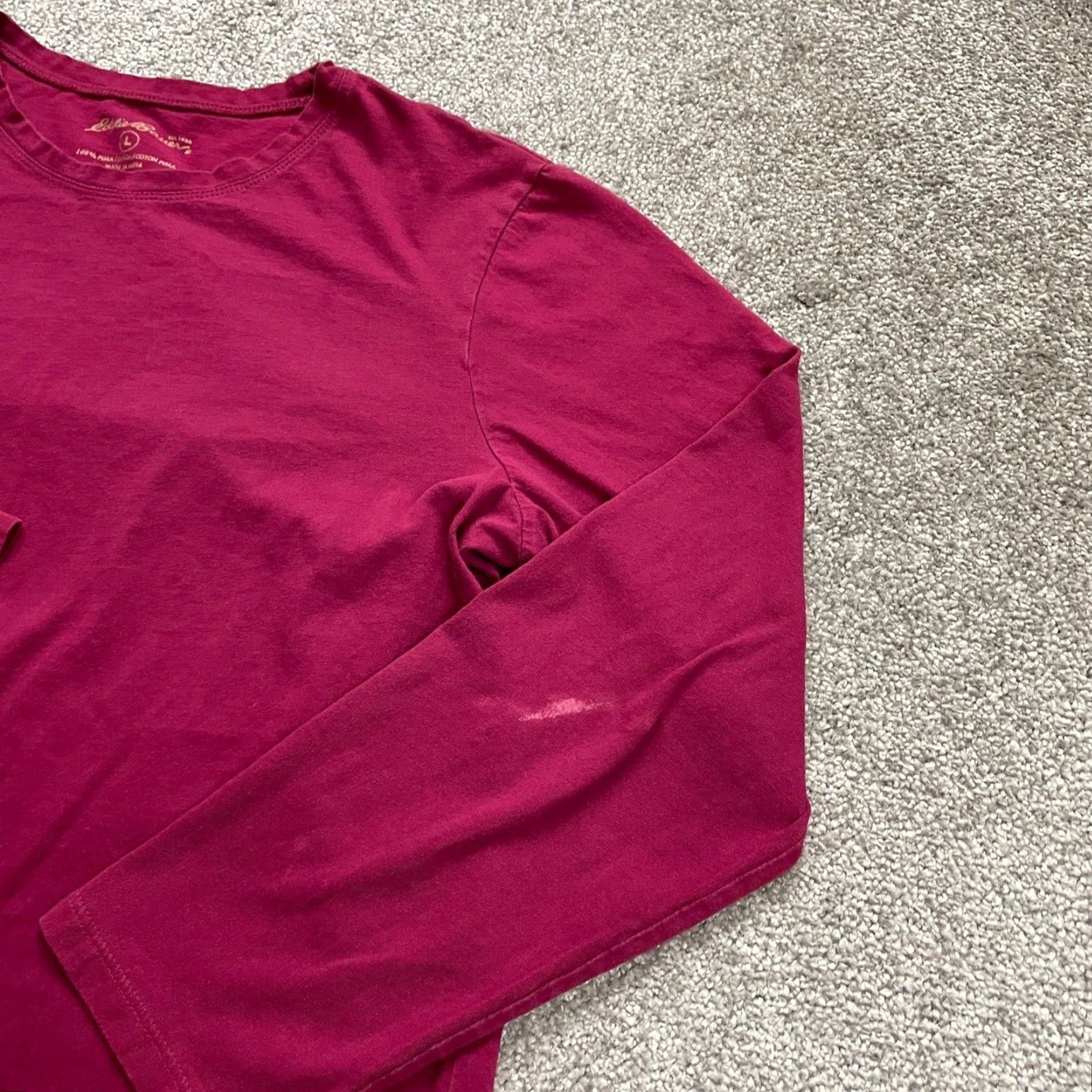Eddie Bauer Eddie Bauer Shirt Women L Red Round Neck Cotton Long Sleeve Basic Casual Regular Fit Size L / US 10 / IT 46 - 4 Thumbnail