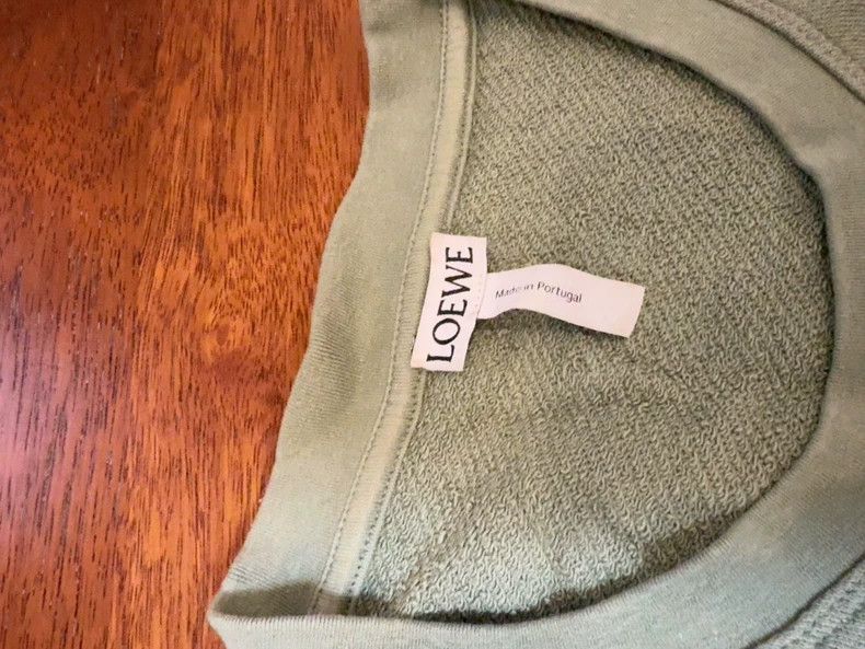 Loewe LOEWE Gray and green round neck sweater with orange logo e Size XL / US 12-14 / IT 48-50 - 2 Thumbnail