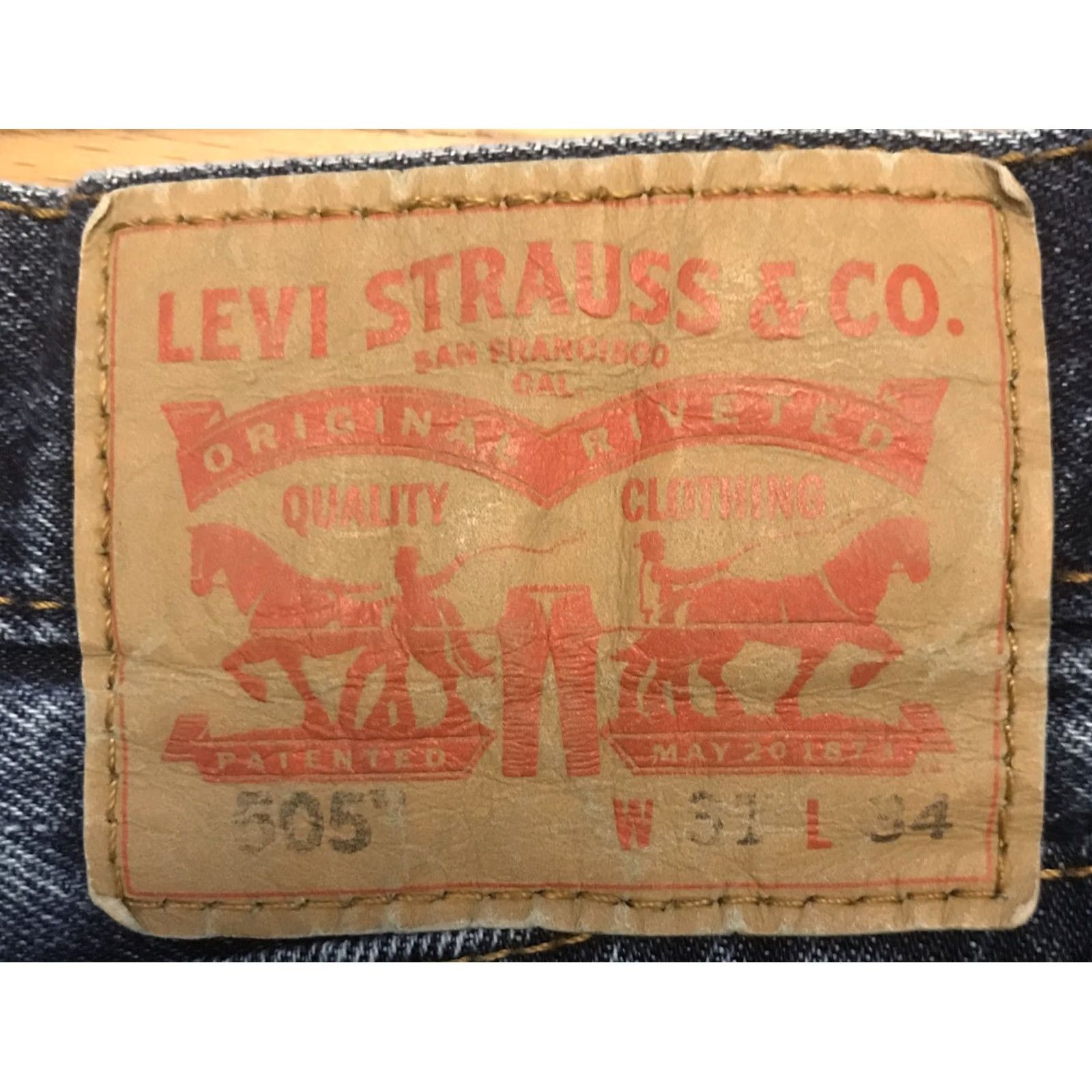 Levi's VINTAGE Levi's 505 Denim Jeans Sz 31 x 34 Blue Straight Men's Jeans 505 USA Size US 31 - 7 Thumbnail