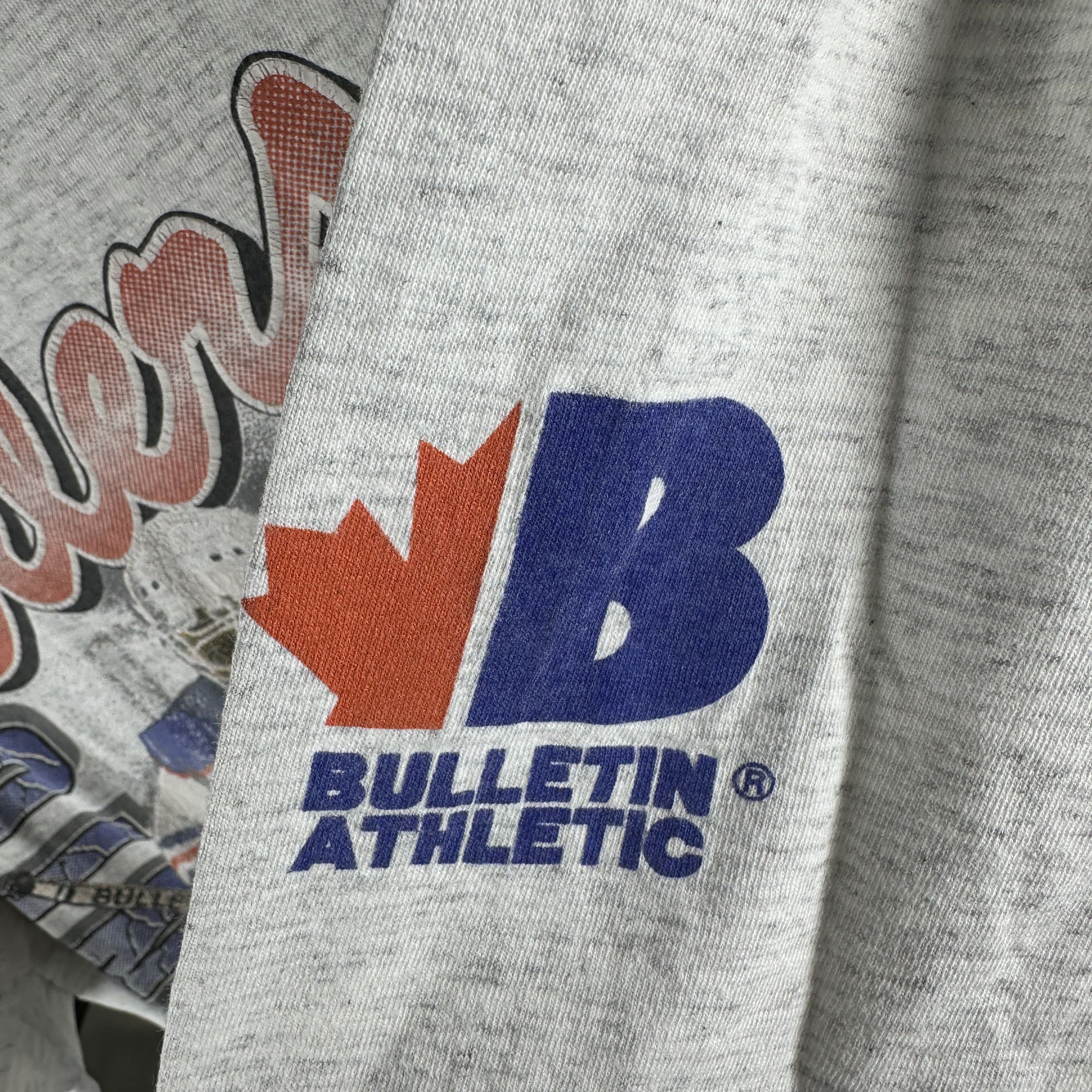 Vintage 1991 Edmonton Oilers Bulletin Athletic NHL AOP T-shirt Size US XL / EU 56 / 4 - 9 Thumbnail