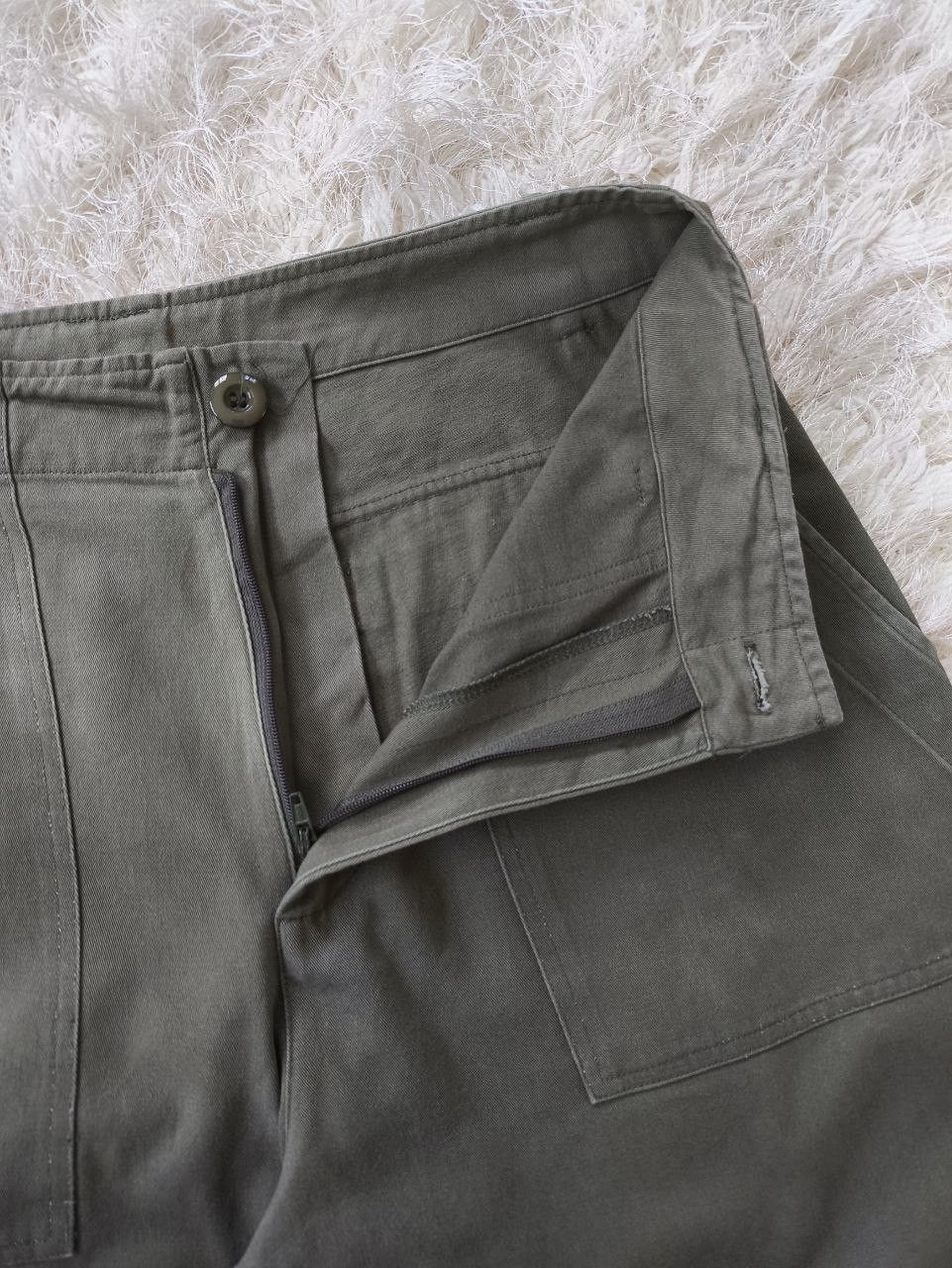 Japanese Brand ADAPT RETAILING Japan Utility Rayon Olive Green Baker Pants Size US 31 - 6 Thumbnail