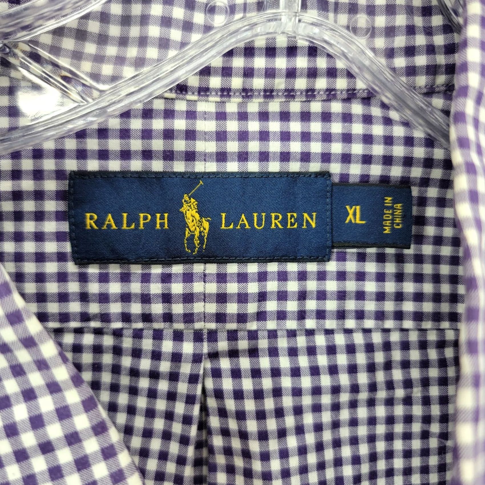 Polo Ralph Lauren Polo Ralph Lauren shirt Mens XL Purple White Check Western casual button up Size US XL / EU 56 / 4 - 4 Thumbnail