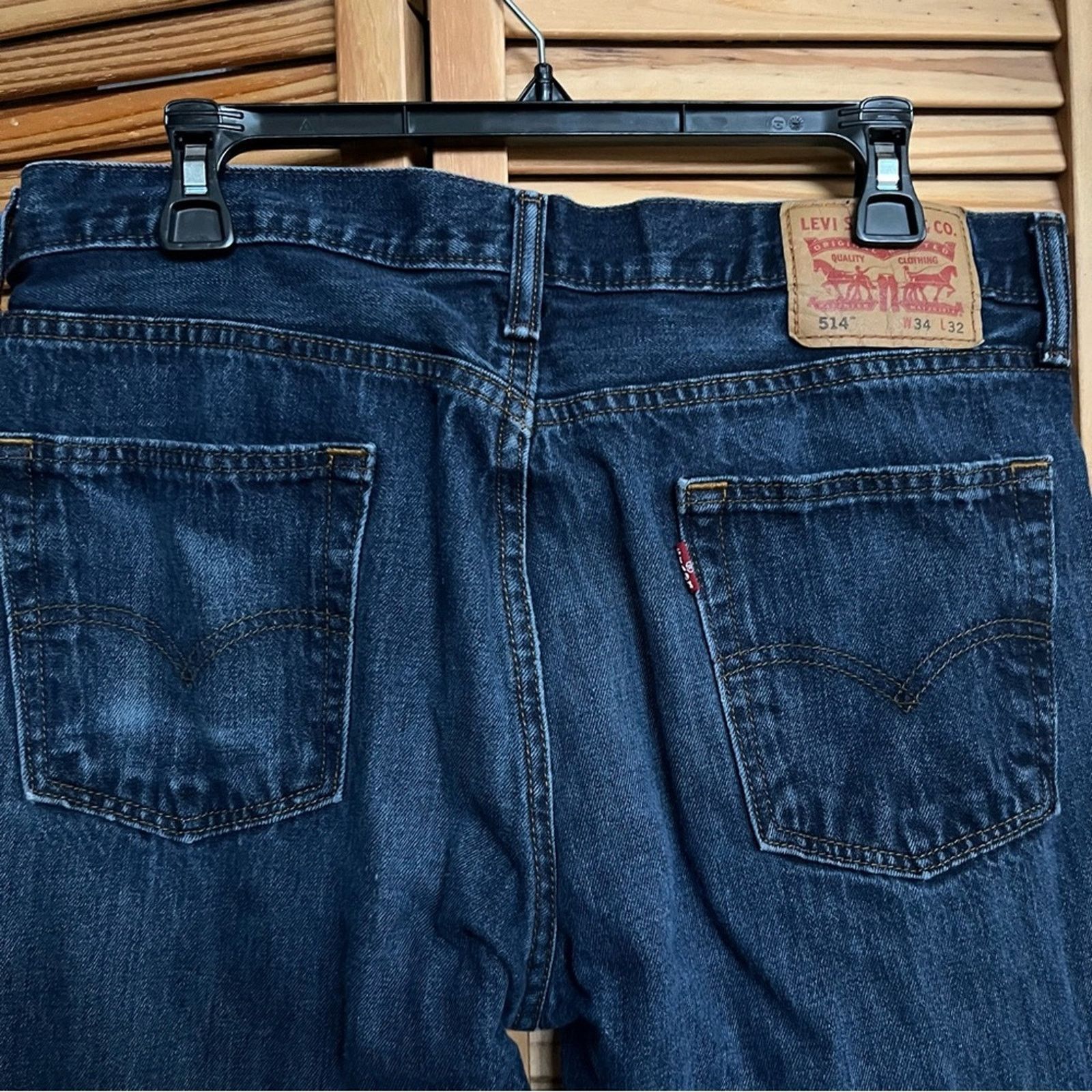 Levi's Levis 514 Jeans Mens W34 L32 Blue Denim Stretch Straight Size US 34 / EU 50 - 3 Thumbnail