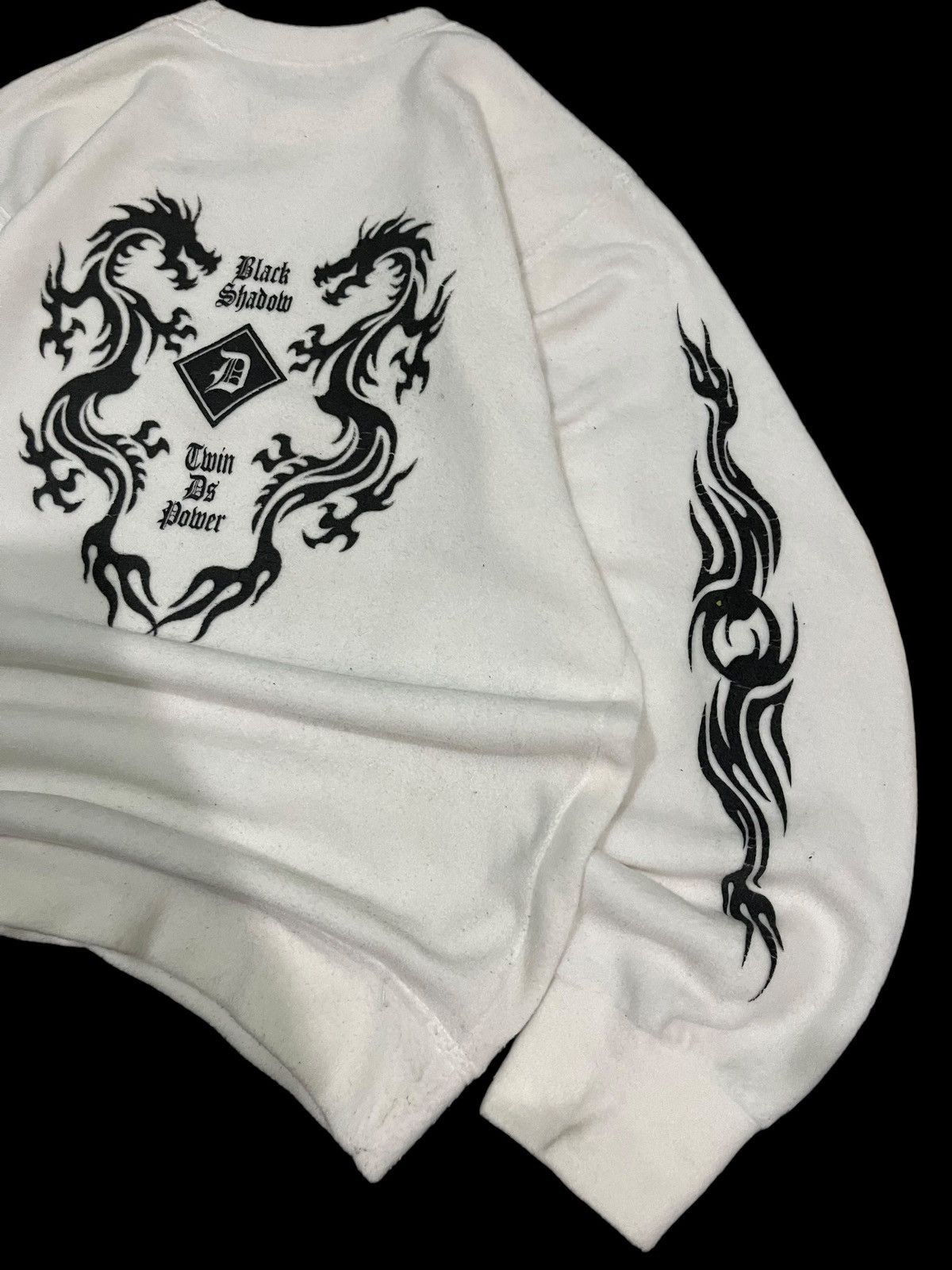 Hall Of Fame × Japanese Brand Vintage Japanese Brand Black Shadow Dragon Flames Sweatshirt Size US M / EU 48-50 / 2 - 4 Thumbnail