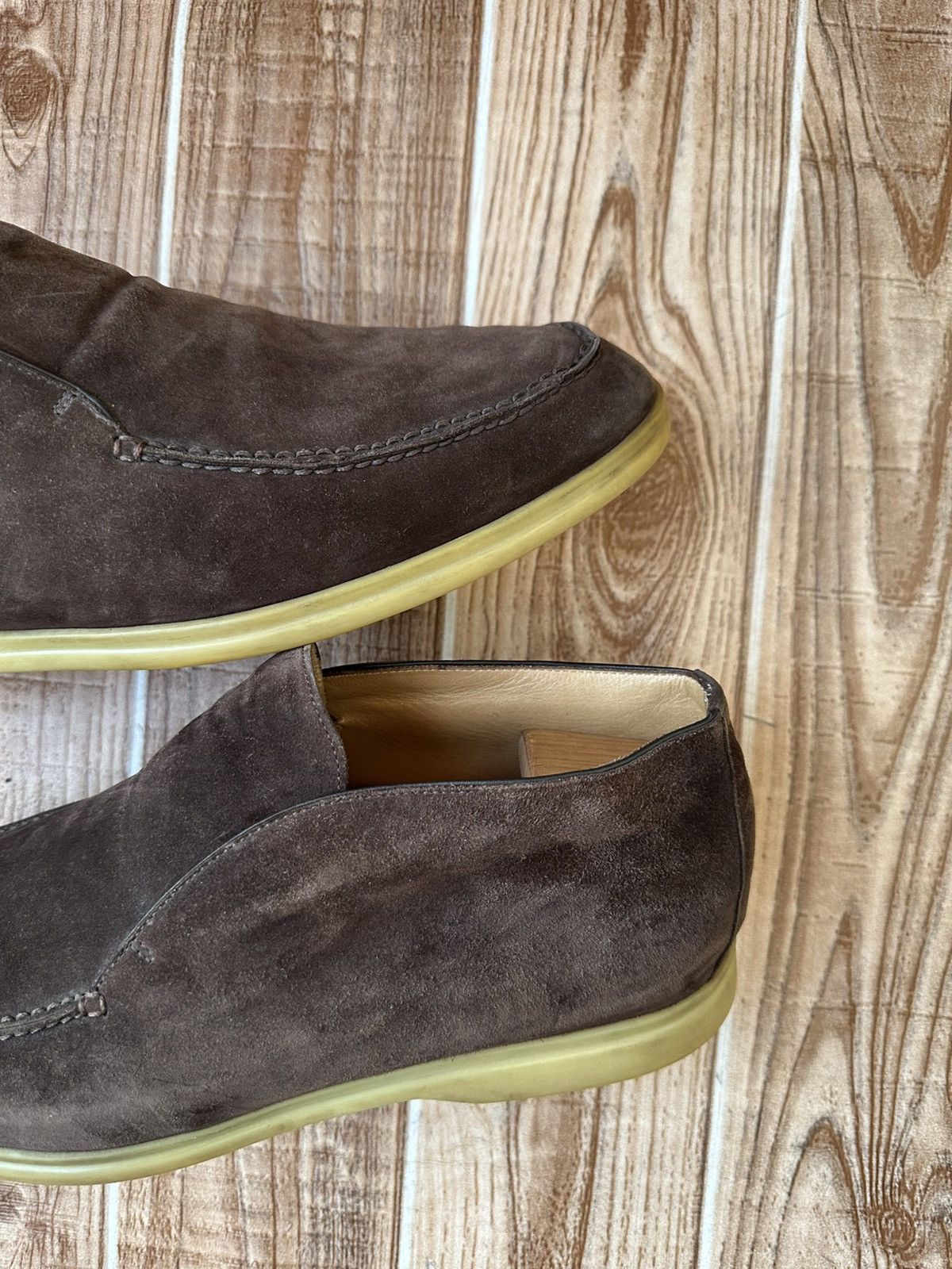 Loro Piana Loro Piana Dark Brown Open Walk Suede Loafers Size US 11 / EU 44 - 12 Thumbnail