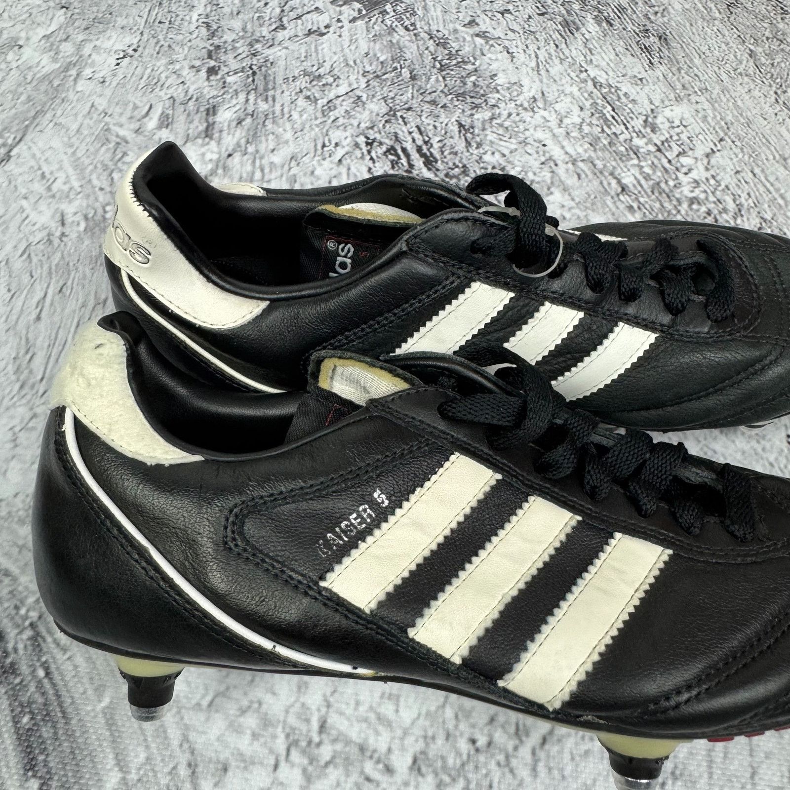 Adidas Adidas Kaiser 5 Cup Men's Black Beige Leather Soccer Cleats Size US 7 / EU 40 - 3 Thumbnail
