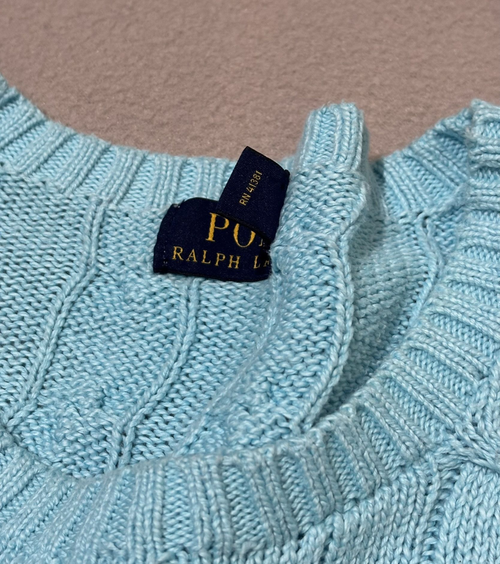 Polo Ralph Lauren Polo Ralph Lauren Cable Knit Baby Blue Sweater Large Size L / US 10 / IT 46 - 9 Thumbnail
