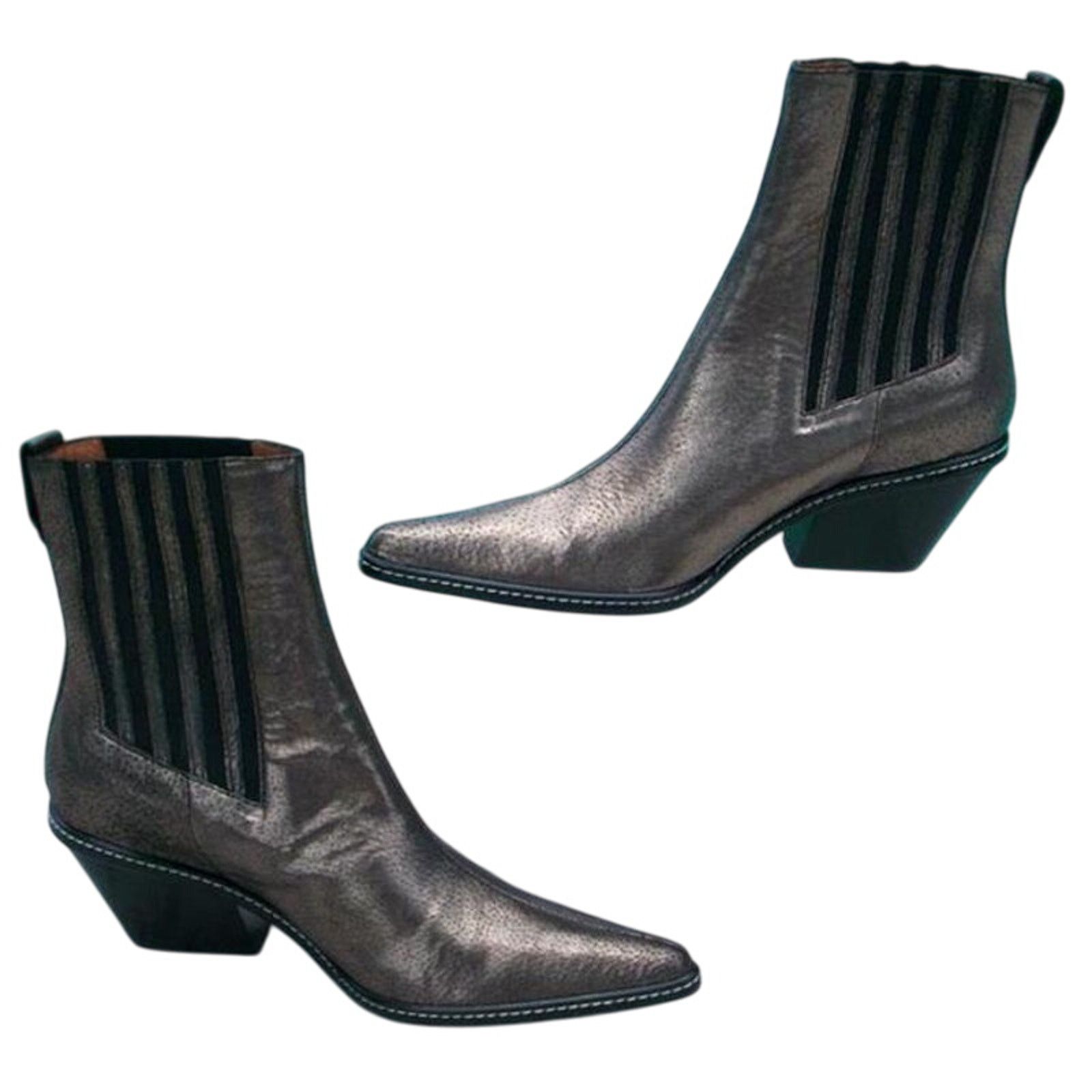 Donald Pliner Donald Pliner Western Metallic Leather Boot Goring $625 NWT Size US 8.5 / IT 38.5 - 3 Thumbnail
