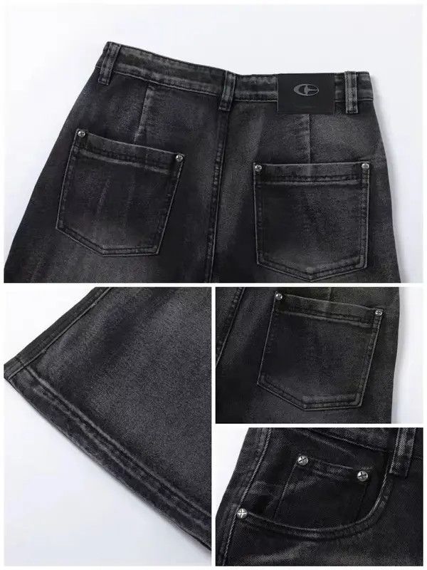 VIBE Vintage washed and distressed patchwork frayed denim jeans Size US 28 / EU 44 - 6 Thumbnail