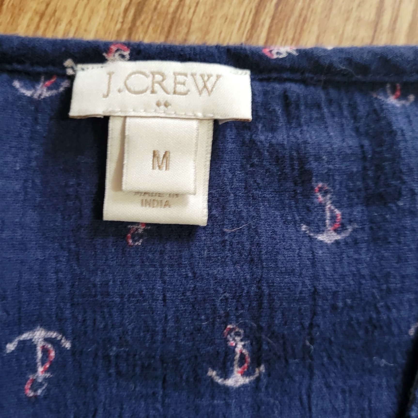 J.Crew J Crew Shirt Womens Medium BNavy Blue White Anchor Nautical Coastal Tunic Top Size M / US 6-8 / IT 42-44 - 4 Thumbnail