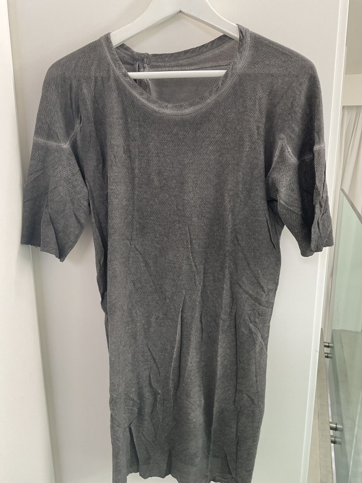 image of Boris Bidjan Saberi Unique Brushed Cotton T.shirt in Grey, Men's (Size Large)