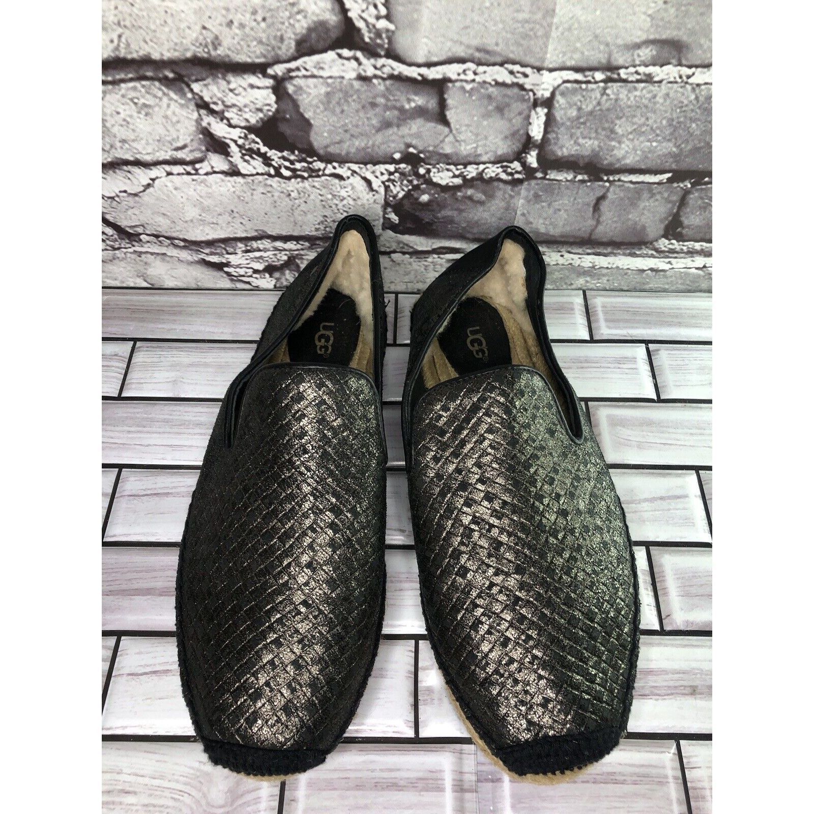 Ugg UGG Australia Sandrinne Black Metallic Basket Espadrilles Sh Size US 9 / IT 39 - 14 Thumbnail