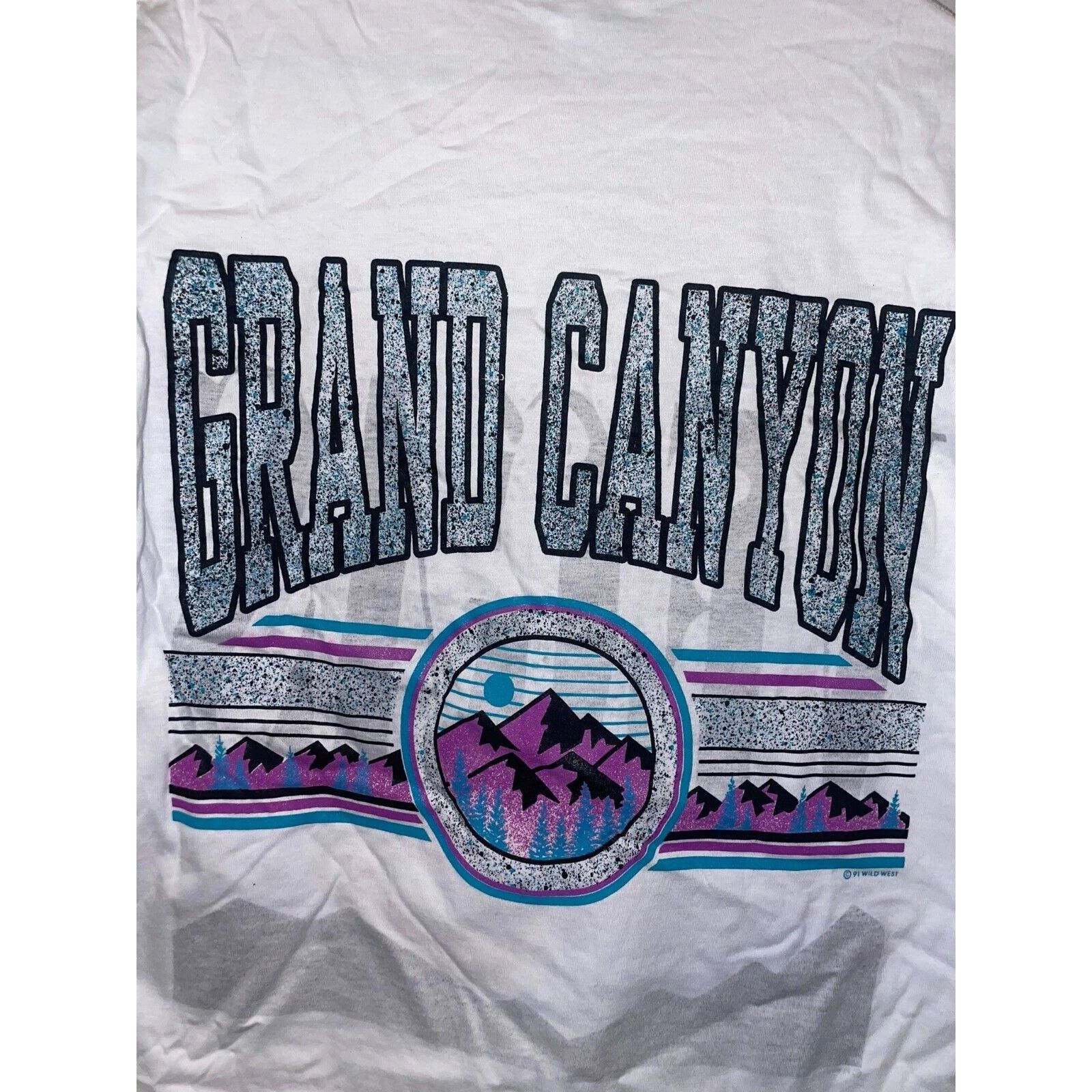 Jerzees VTG Test Print Lake Tahoe Grand Canyon Las Vegas White Tee Size US M / EU 48-50 / 2 - 6 Thumbnail