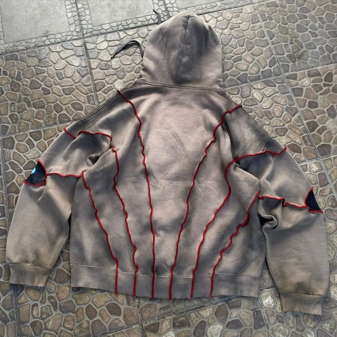 Japanese Brand × Vintage Gothic Punk Eye Pattern Patchwork Hoodies Size US S / EU 44-46 / 1 - 4 Thumbnail