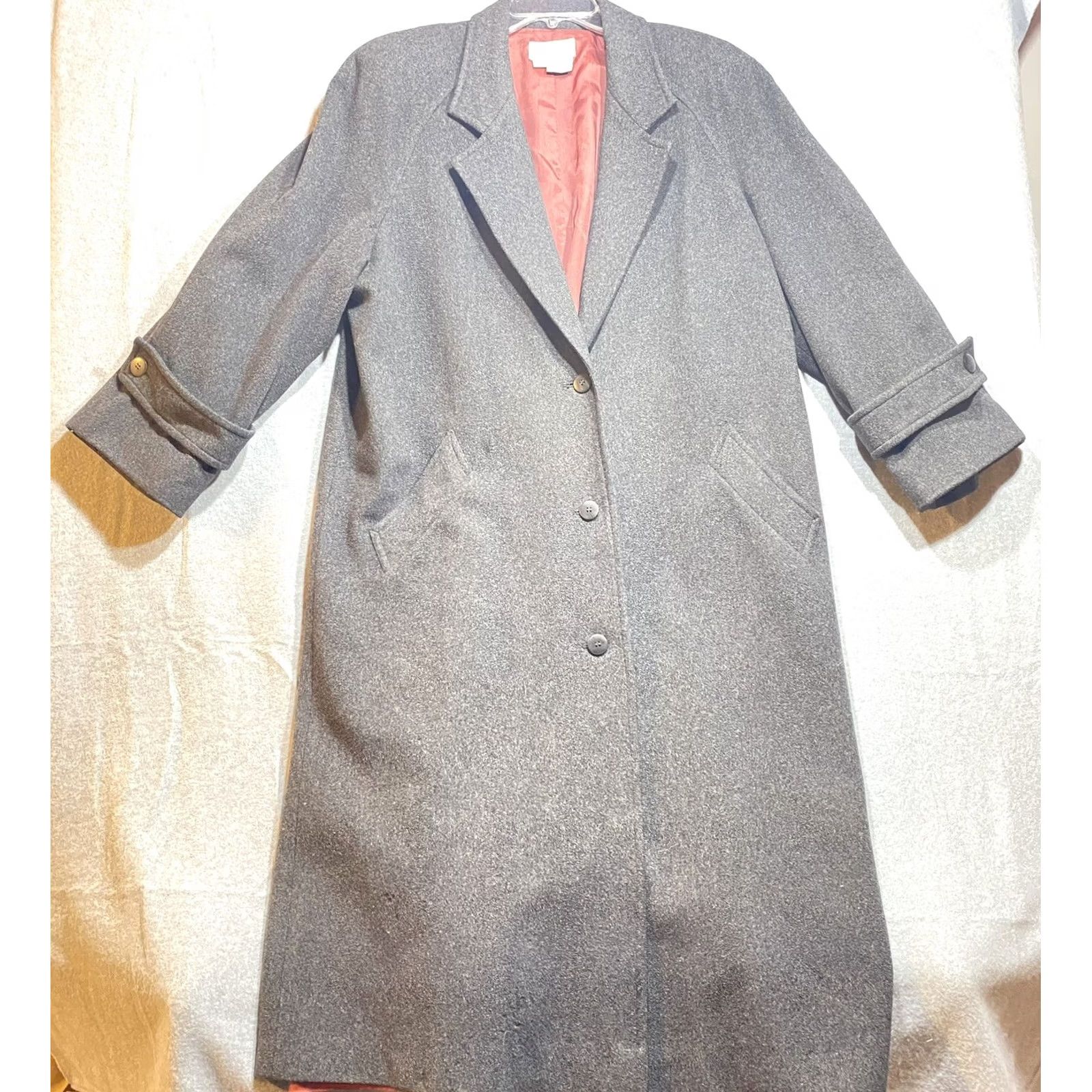 Vintage VINTAGE Breckenridge Wool Jacket Coat Long Dark Gray Sz 8 OverCoat Button Womens Winter Casual 90s Size M / US 6-8 / IT 42-44 - 4 Thumbnail