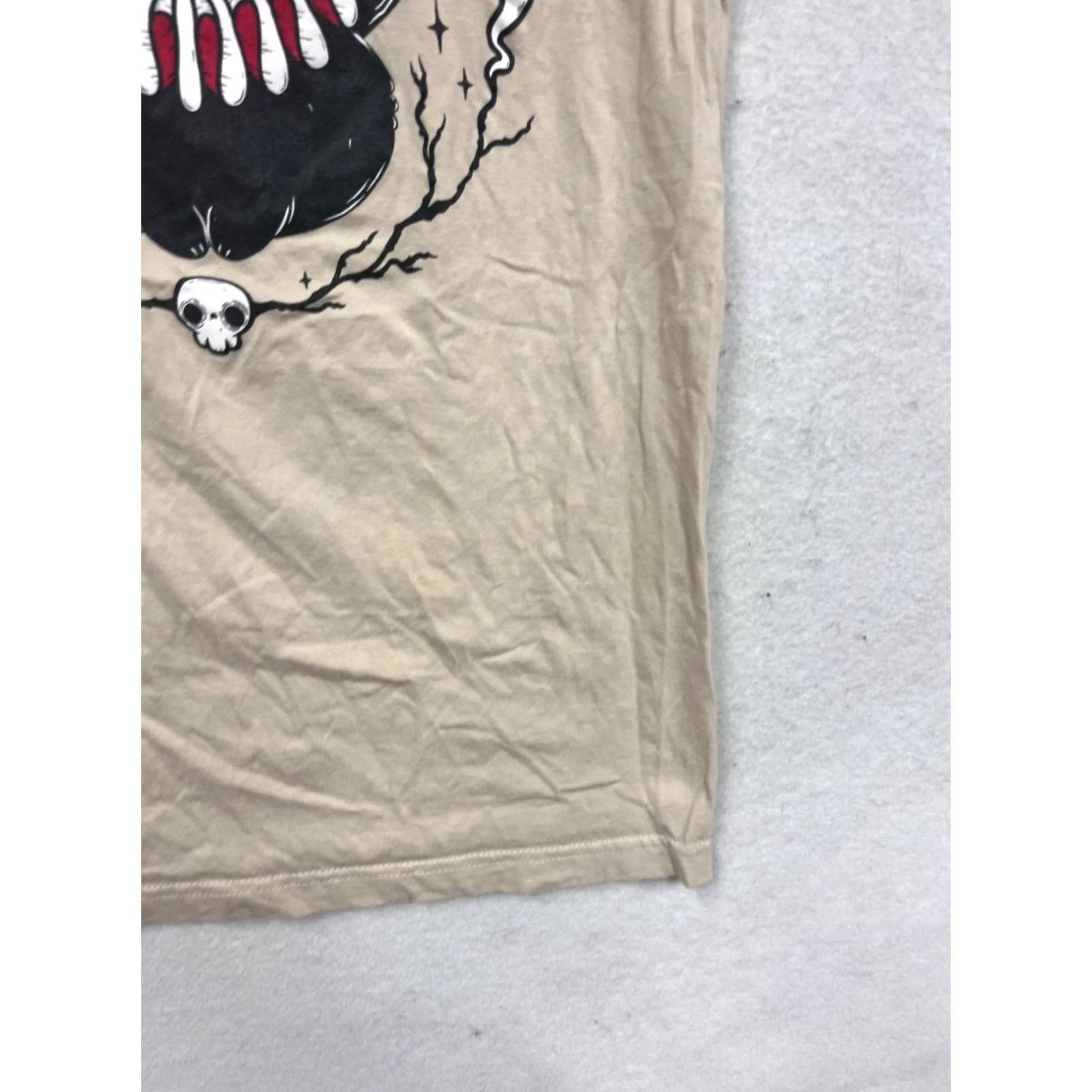 Vintage Pympkin Art Beige T-Shirt Womens S Crew Neck Short Sleeve Cotton graphic cat skulls Like New Size S / US 4 / IT 40 - 5 Thumbnail