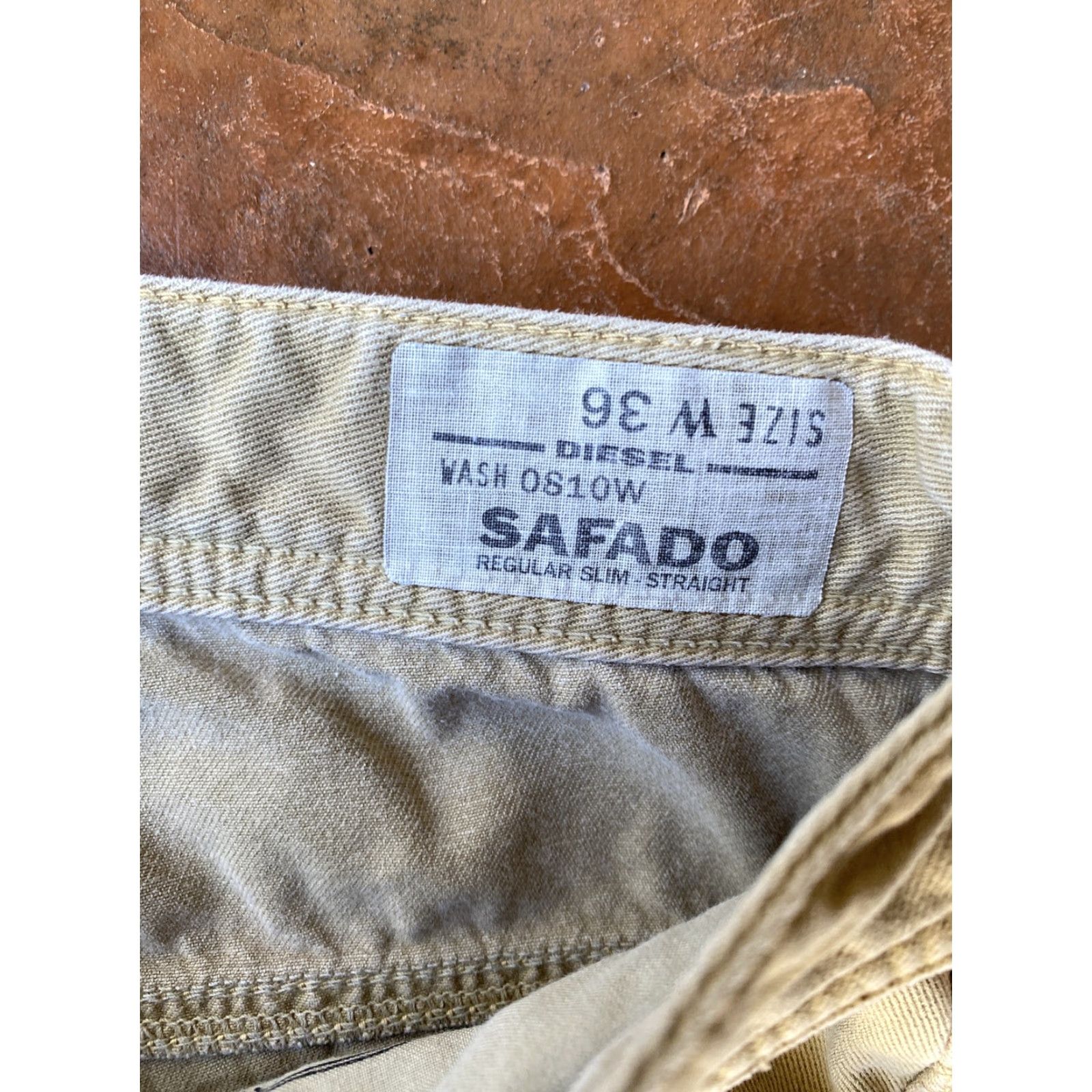 Diesel VINTAGE Diesel Safado Jeans Mens 36 Tan Regular Slim Straight Button Fly 100% Cotton Brown Denim Straight Jeans Mens 90s Theme Size US 36 / EU 52 - 2 Thumbnail
