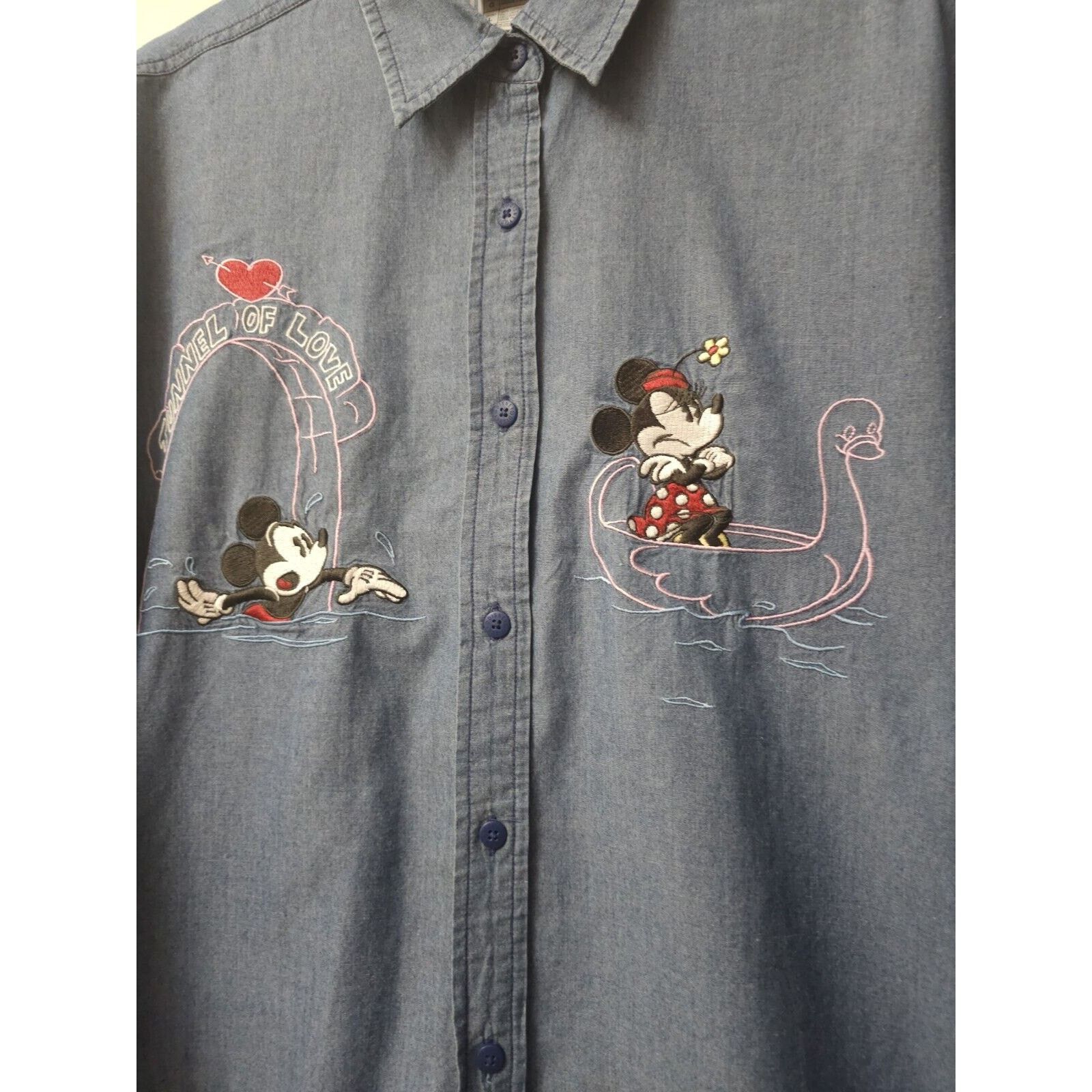 Disney Disney Vintage Denim Mickey Minnie Mouse Embroidery 90s Size L / US 10 / IT 46 - 3 Thumbnail