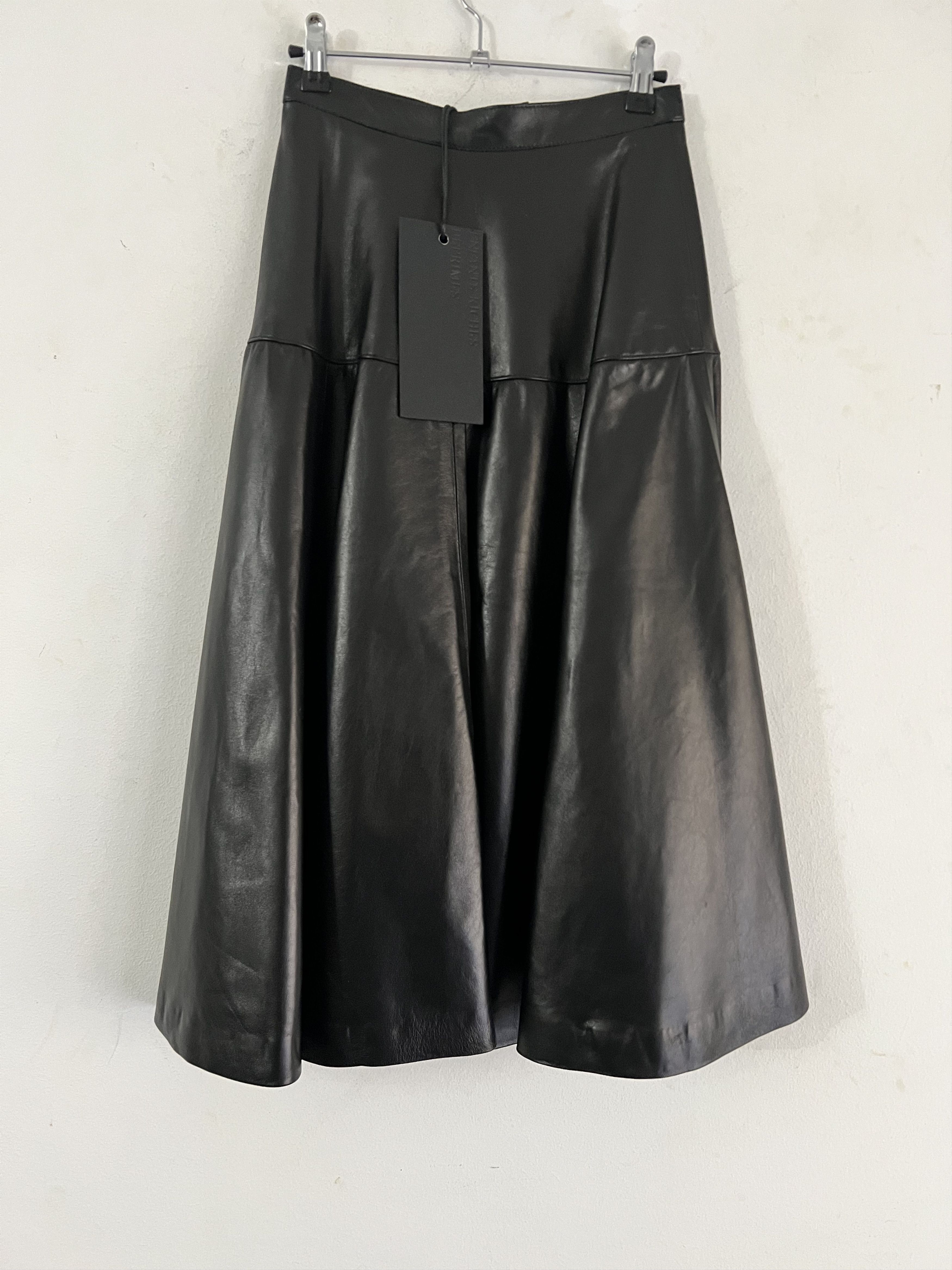 Enfants Riches Deprimes Runway SS/'22 Lamb Leather Flared Skirt Size 26" / US 2 / IT 38 - 2 Thumbnail