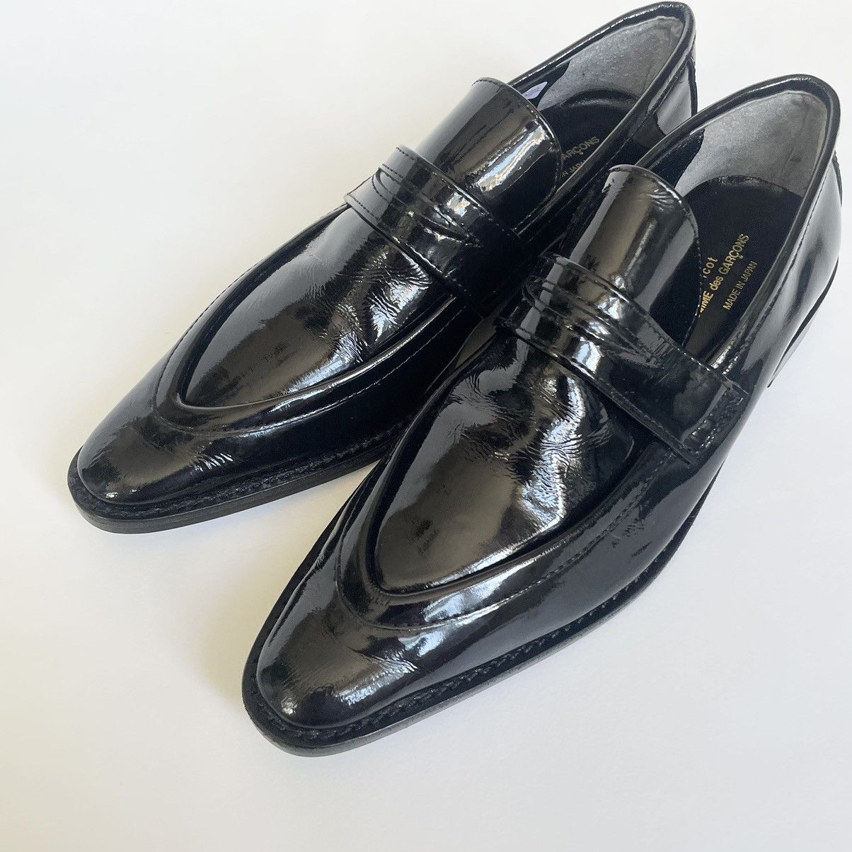 Comme des Garcons ‘Pointy’ Black Patent Leather Loafers Size US 7 / IT 37 - 4 Thumbnail